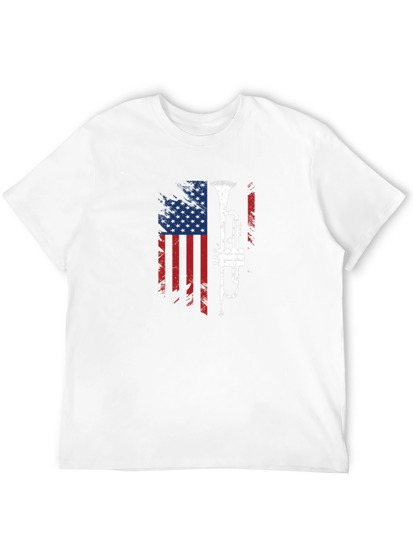 American Flag Trumpet Graphic T-Shirt