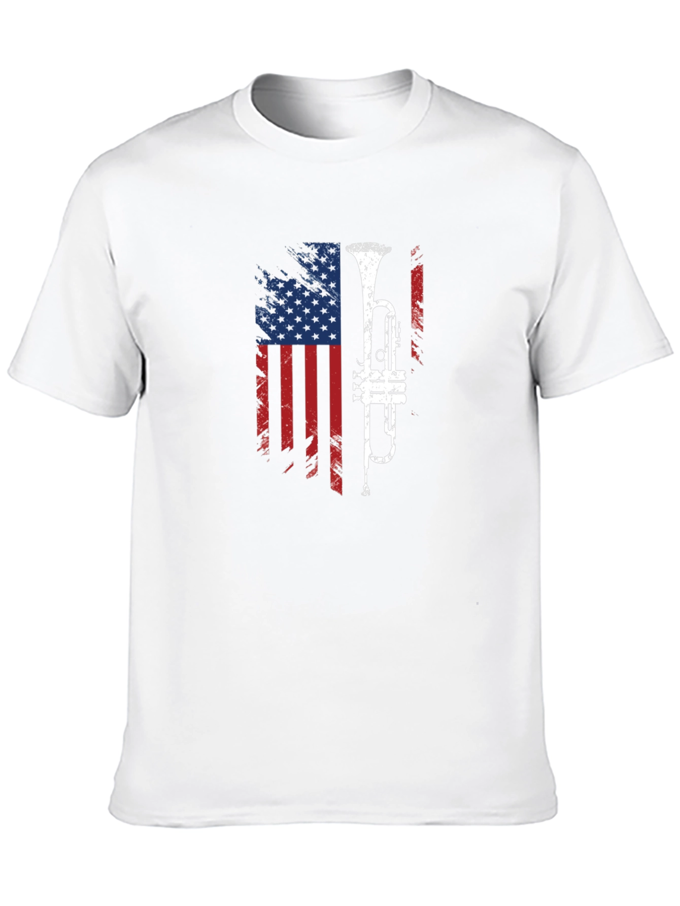 American Flag Trumpet Graphic T-Shirt