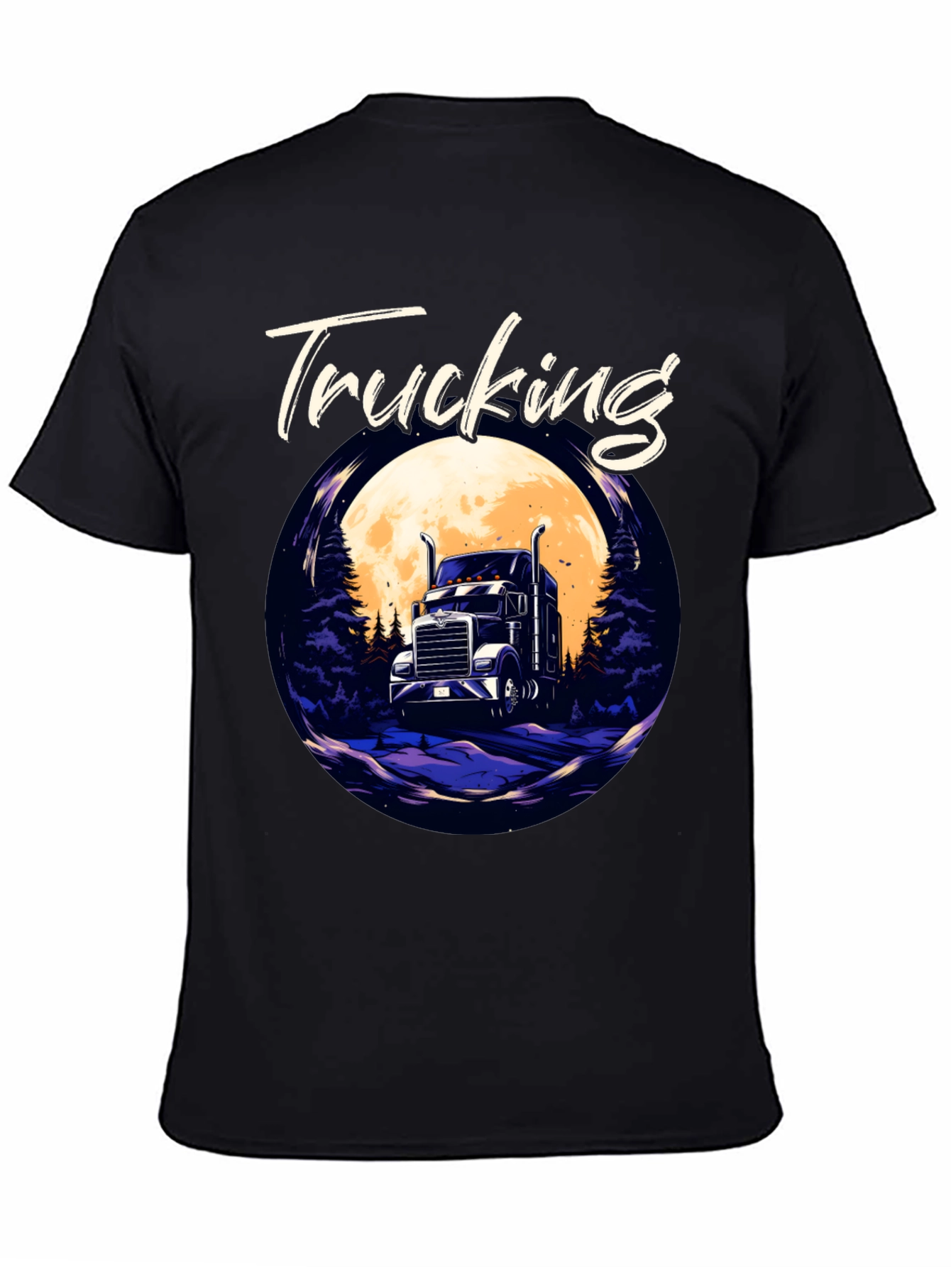 Trucking T-Shirt - Trucker Design Black Tee