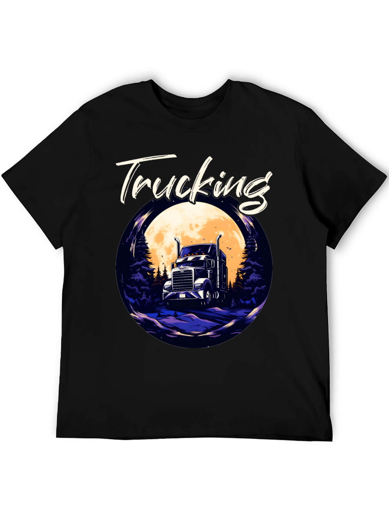 Trucking T-Shirt - Trucker Design Black Tee