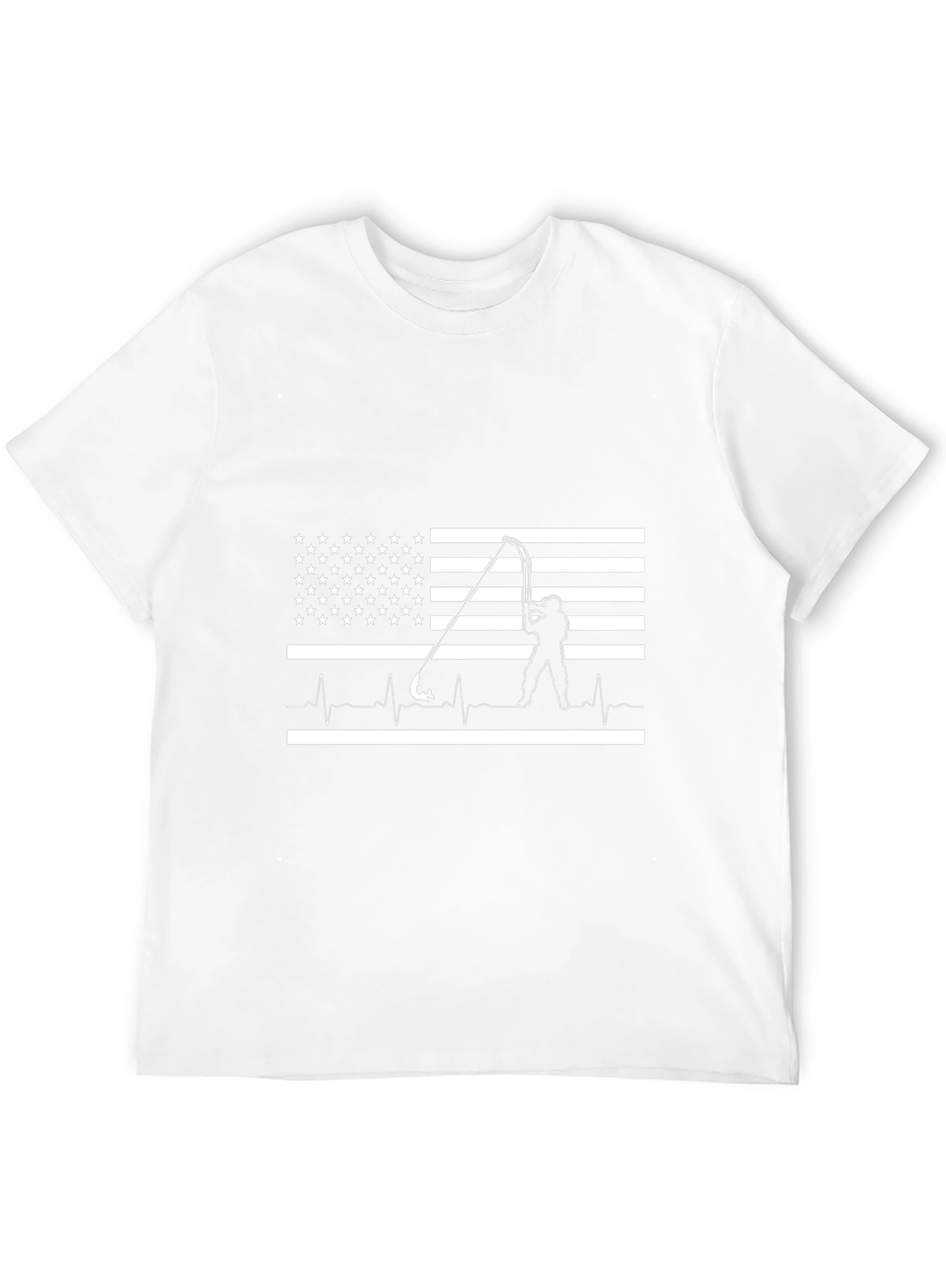 American Fishing Heartbeat T-Shirt