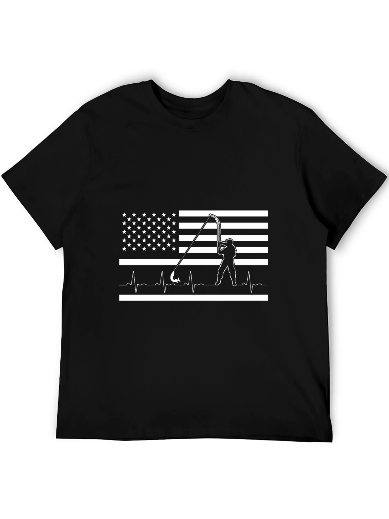 American Fishing Heartbeat T-Shirt