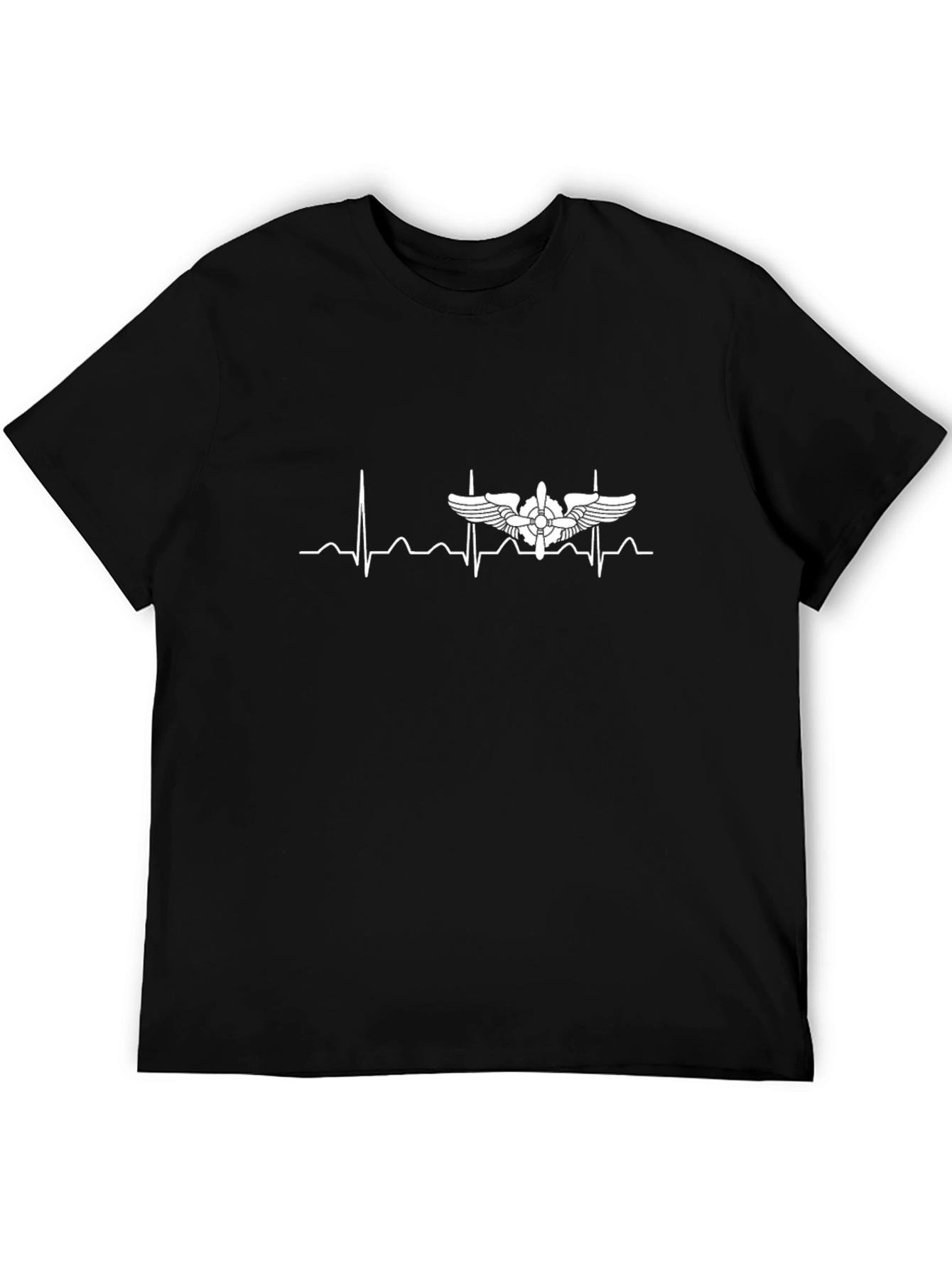 Aviator Heartbeat T-Shirt - Black