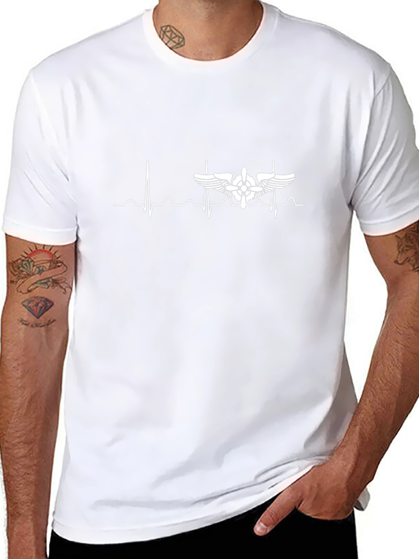 Aviator Heartbeat T-Shirt - Black
