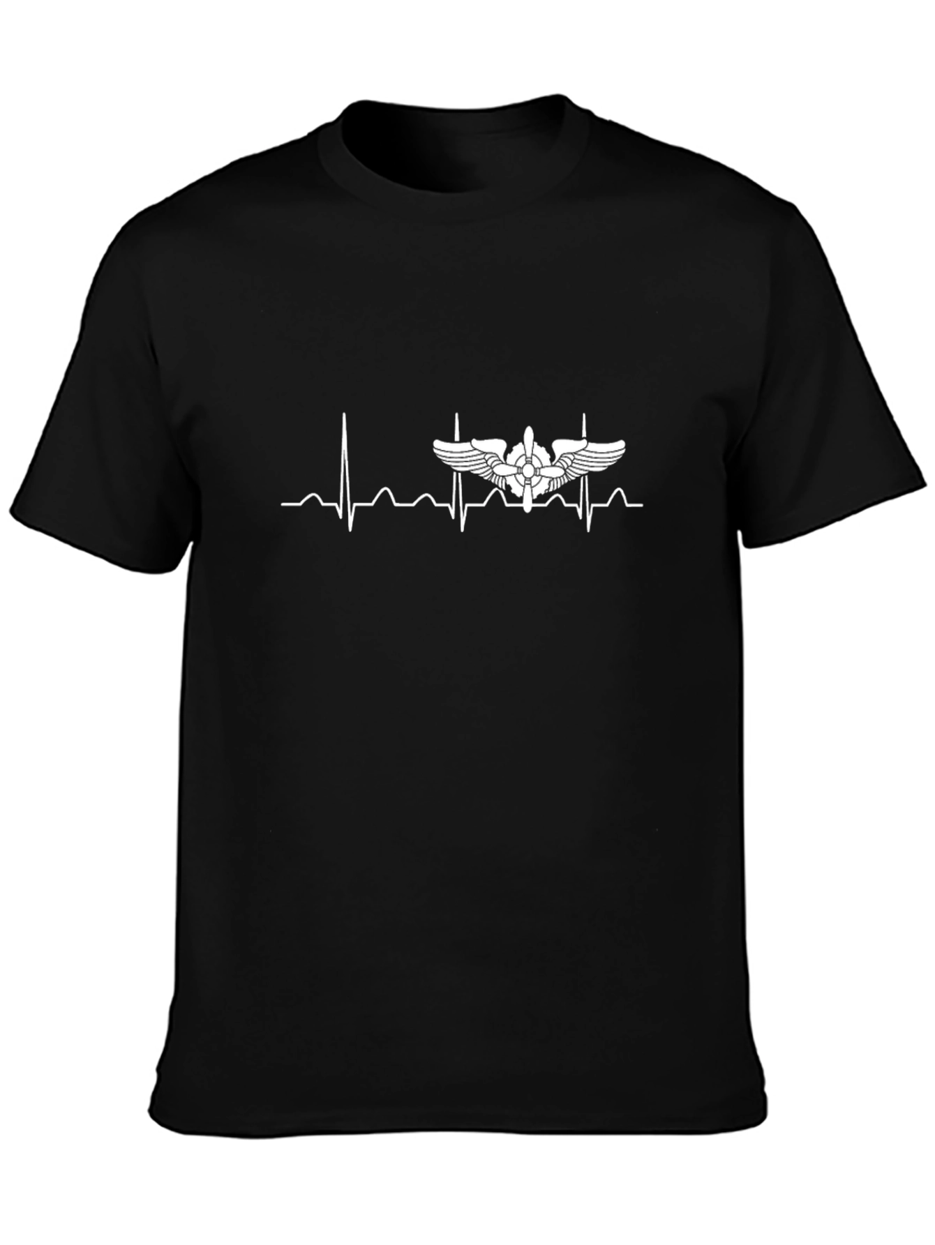 Aviator Heartbeat T-Shirt - Black