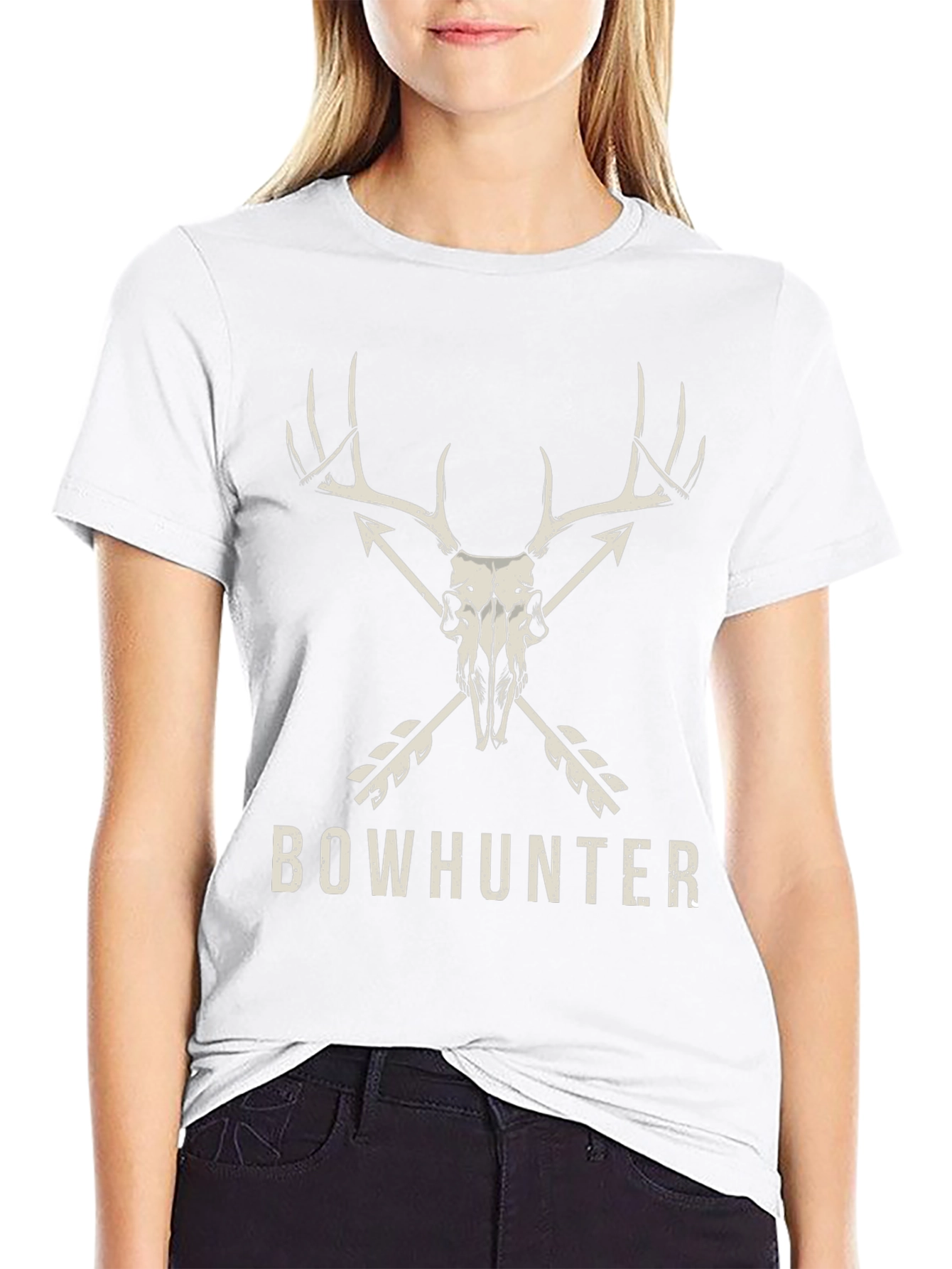 Bowhunter Deer Skull Graphic T-Shirt