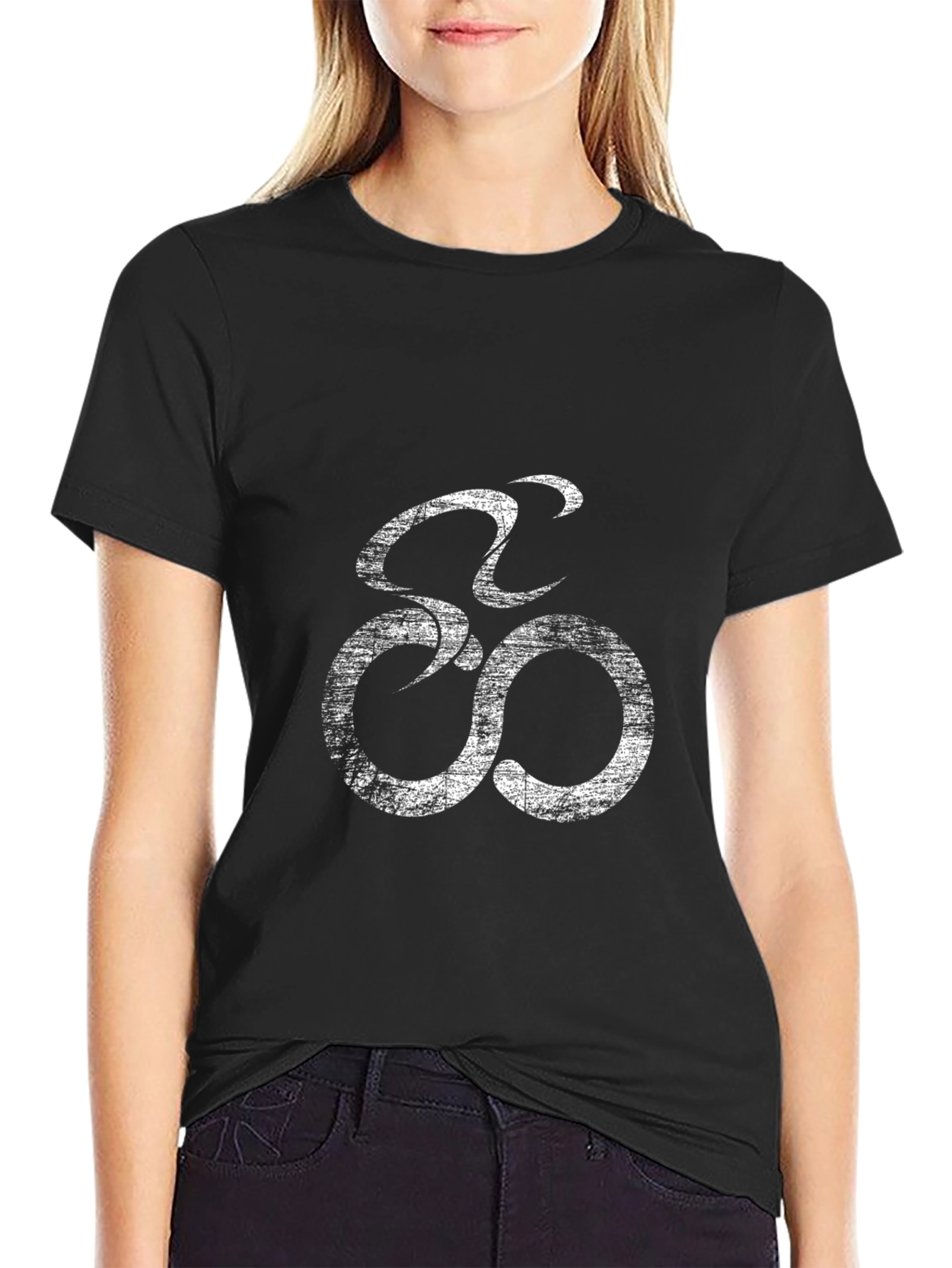 Stylish Black Bicycle Graphic Tee