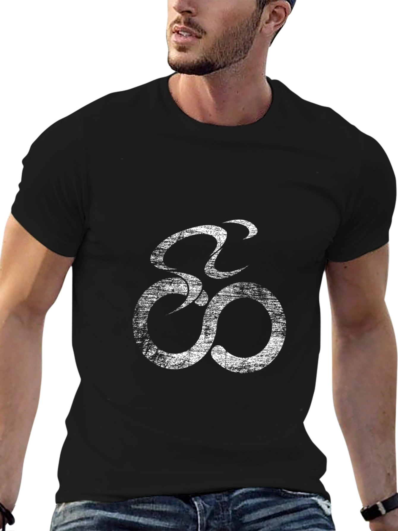 Stylish Black Bicycle Graphic Tee