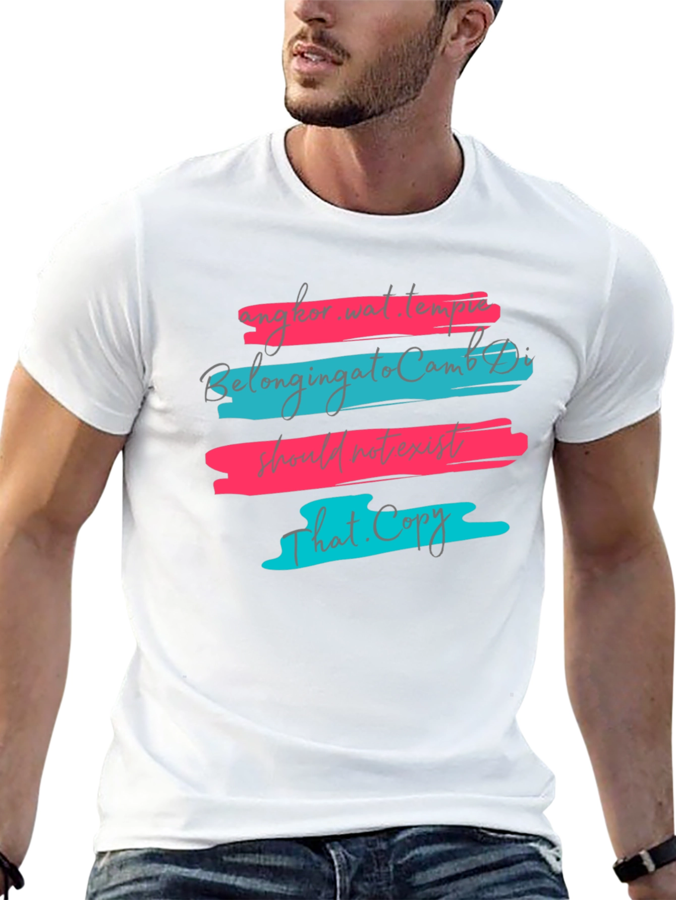 Trendy Graphic Tee: Brushstroke Script Design