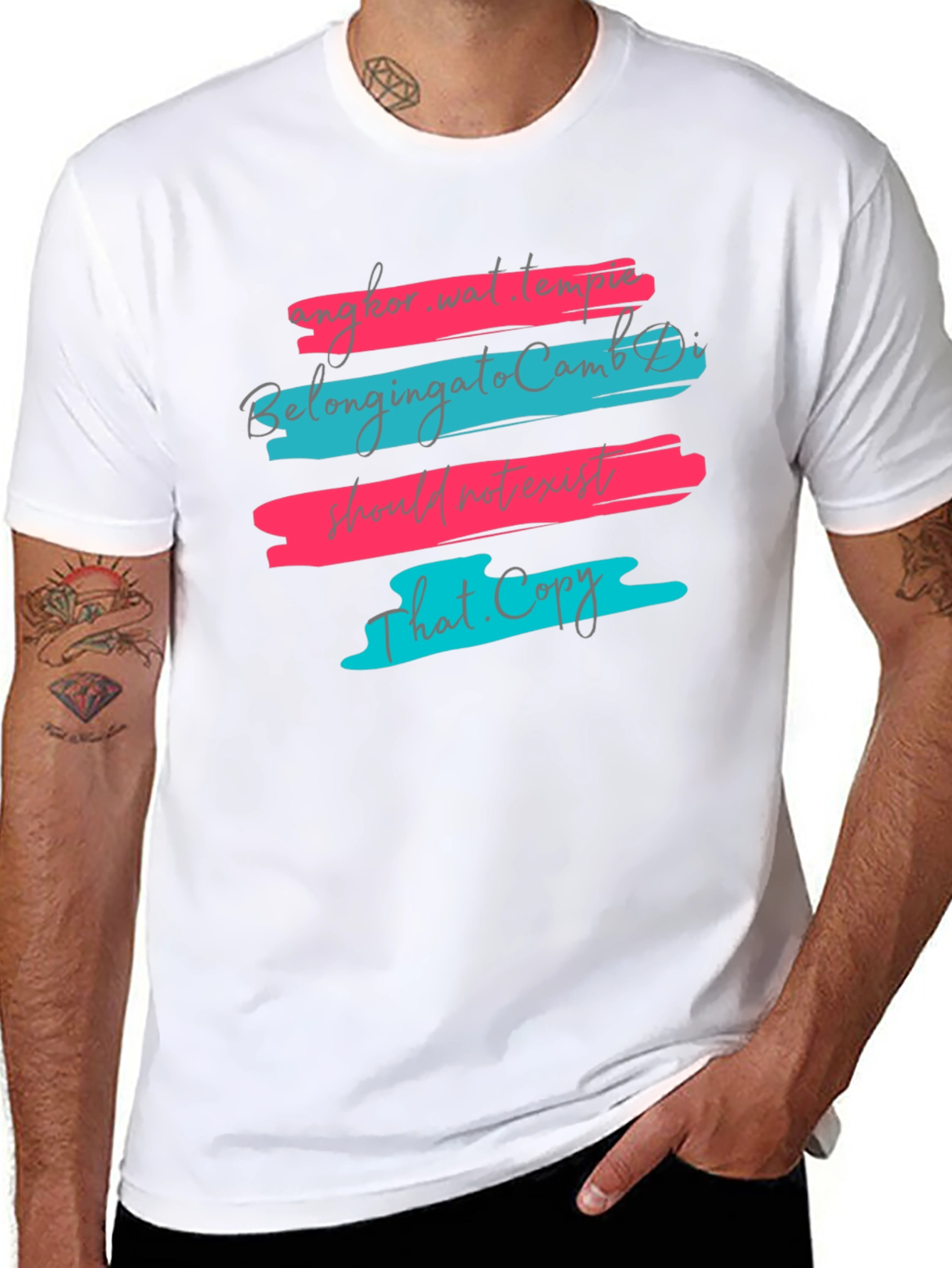 Trendy Graphic Tee: Brushstroke Script Design