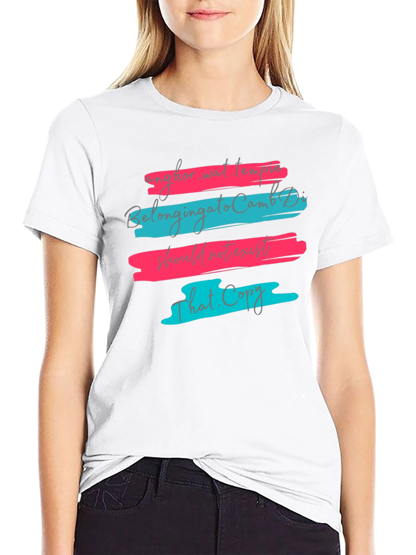 Trendy Graphic Tee: Brushstroke Script Design