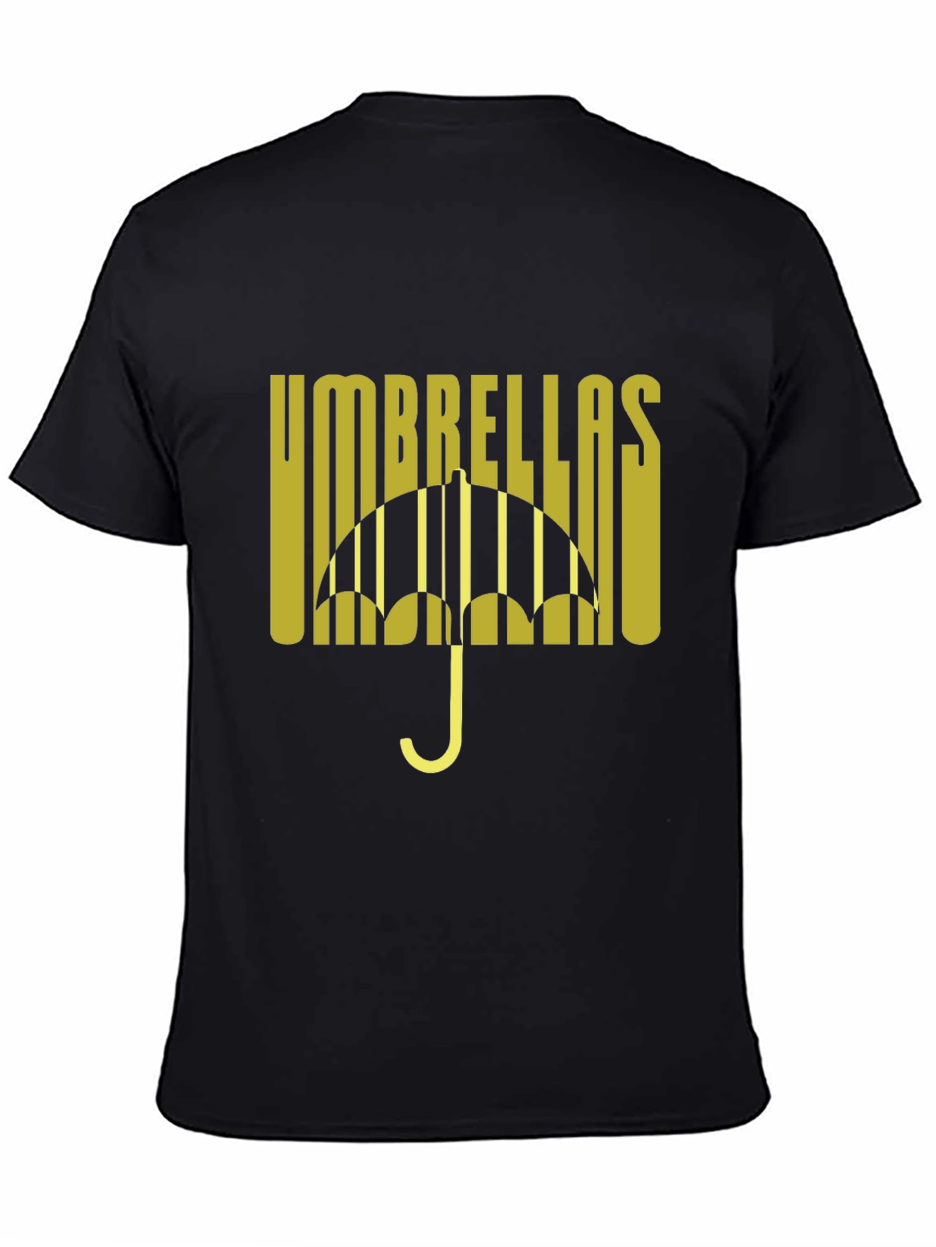 Umbrellas Graphic Tee - Black Cotton Blend T-Shirt
