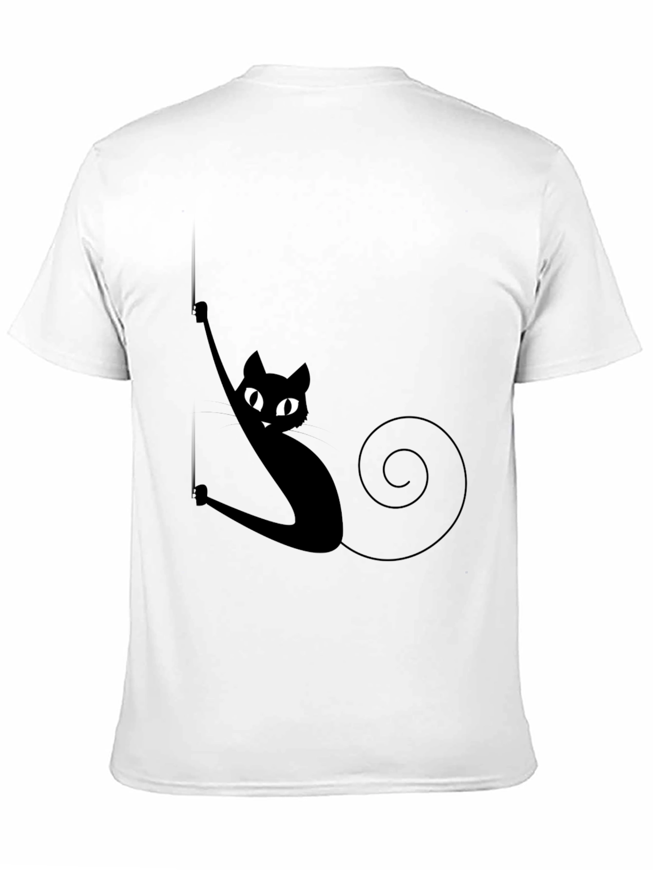 Black Cat Climbing Rope Mens Graphic T-Shirt