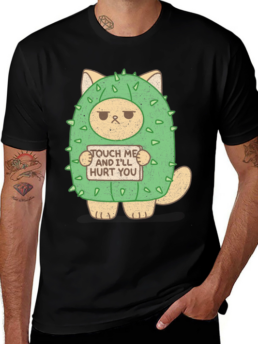 Cactus Cat T-Shirt - Touch Me and Ill Hurt You!