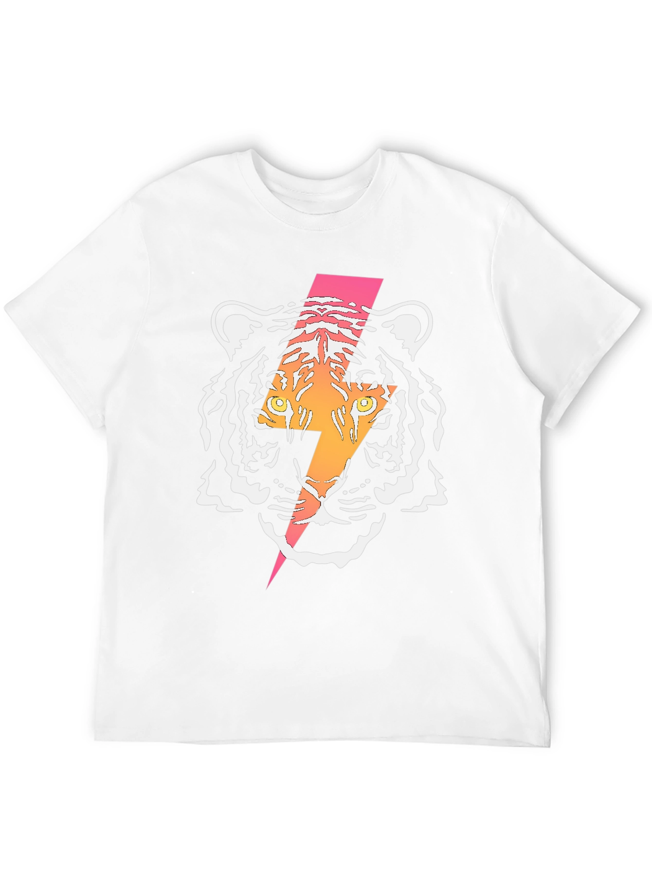 Tiger Lightning Bolt Graphic Tee - Cool Black T-Shirt