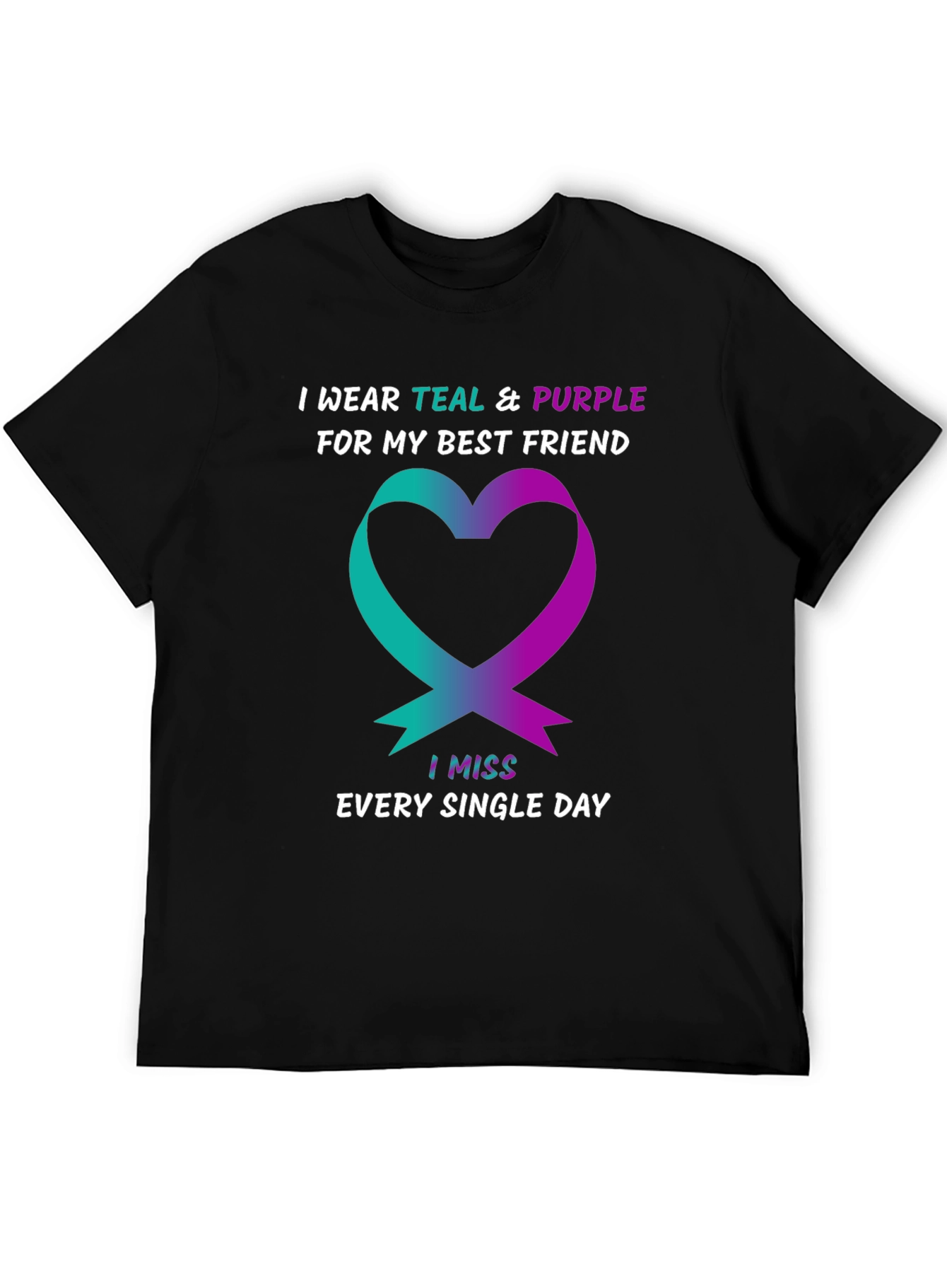 Teal & Purple Heart Best Friend Remembrance T-Shirt