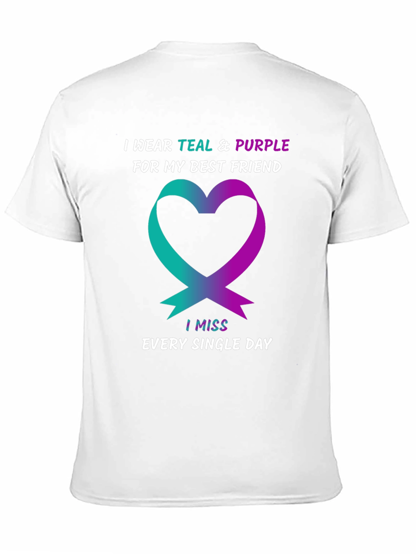 Teal & Purple Heart Best Friend Remembrance T-Shirt
