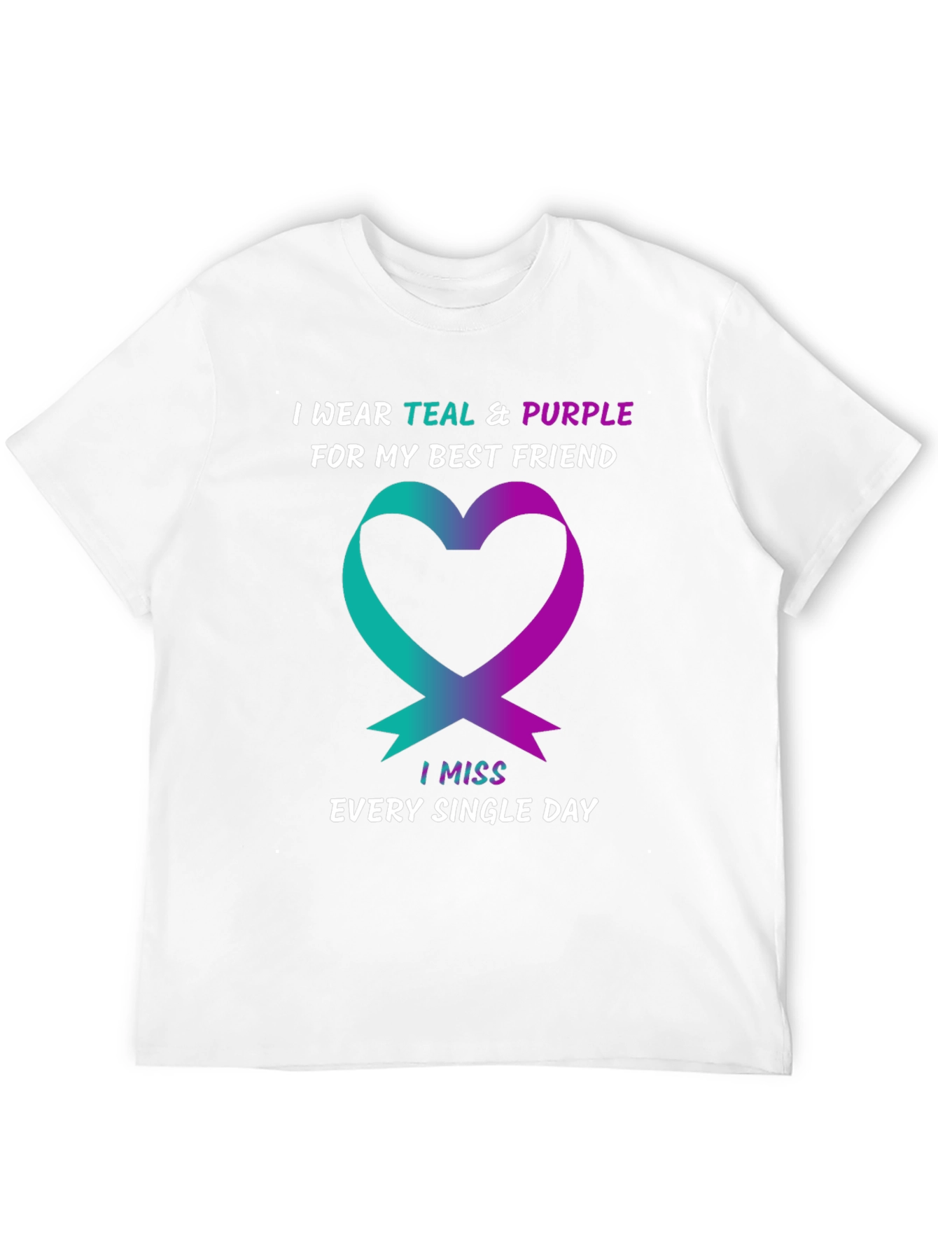 Teal & Purple Heart Best Friend Remembrance T-Shirt