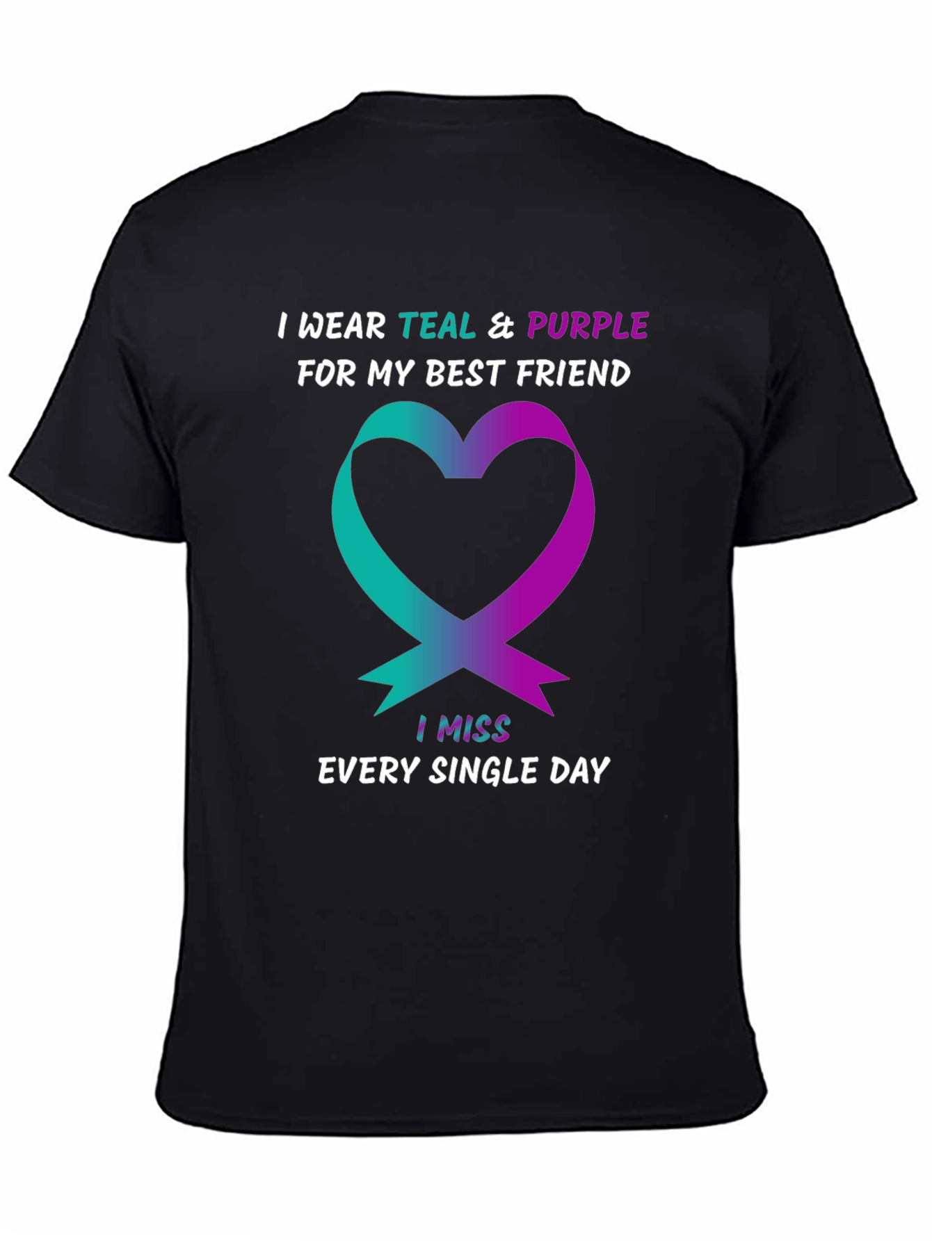 Teal & Purple Heart Best Friend Remembrance T-Shirt