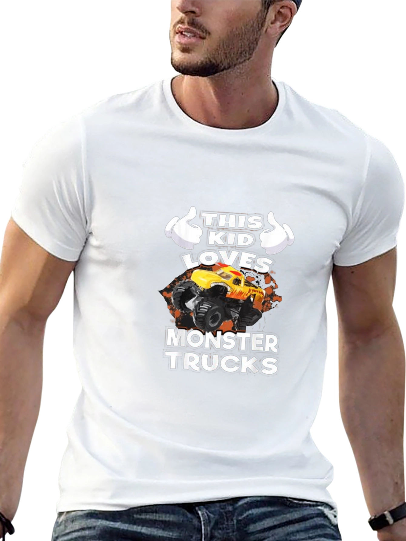 This Kid Loves Monster Trucks Graphic T-Shirt