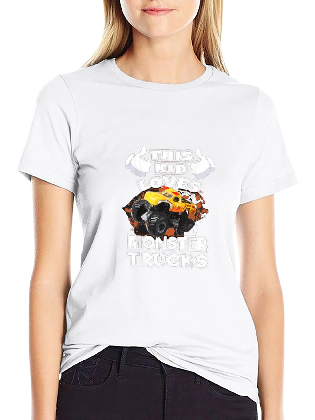 This Kid Loves Monster Trucks Graphic T-Shirt
