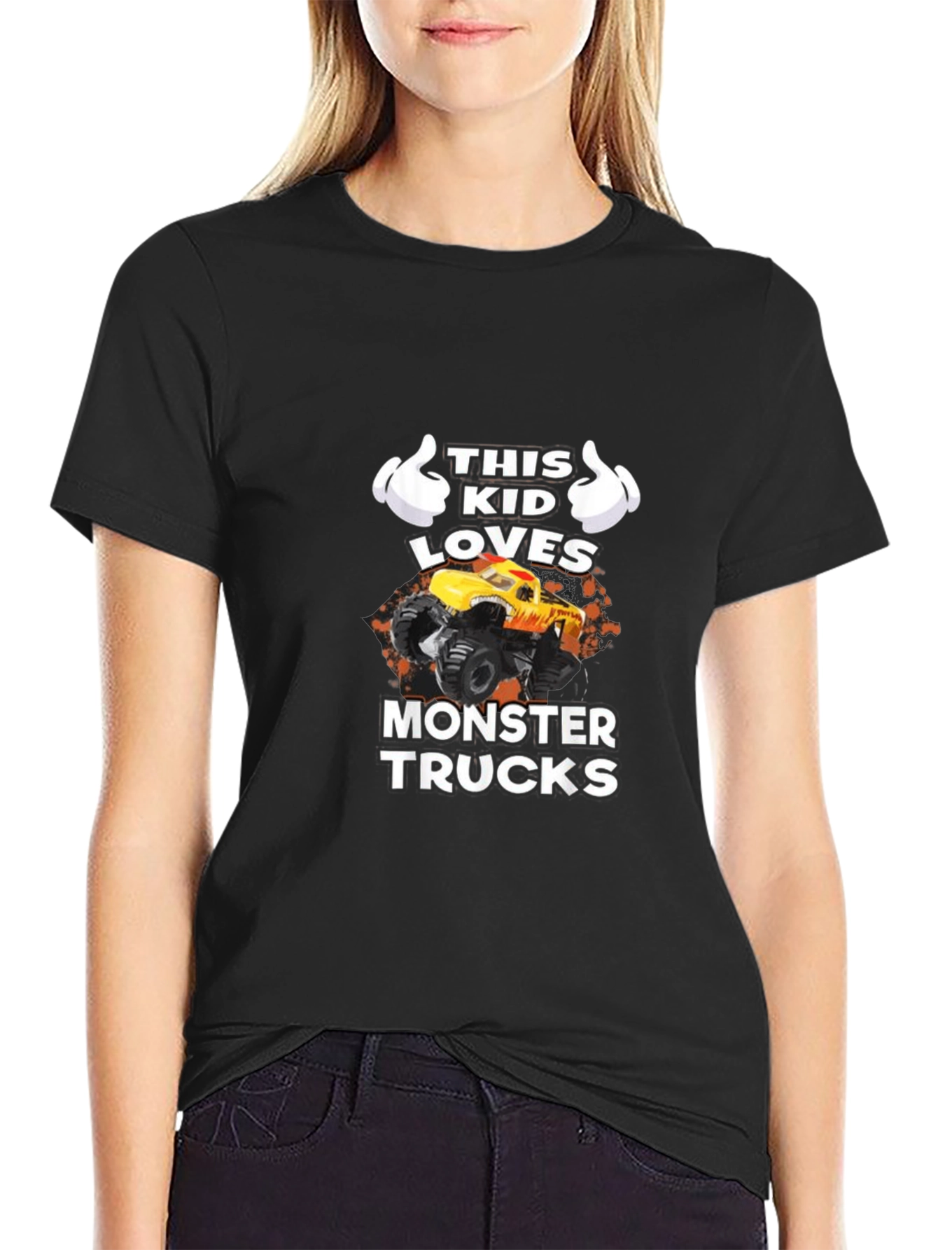 This Kid Loves Monster Trucks Graphic T-Shirt