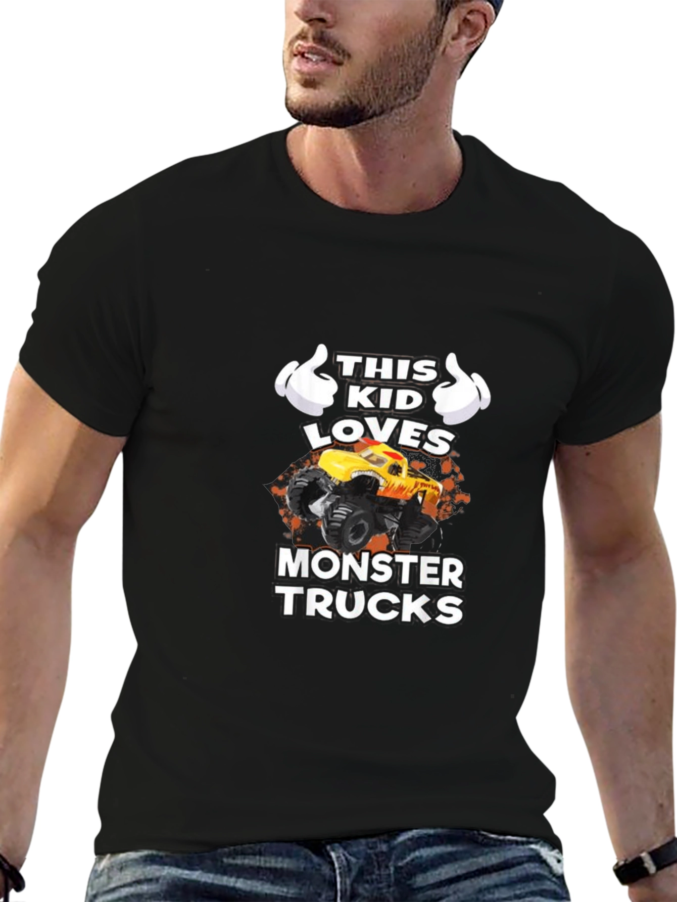 This Kid Loves Monster Trucks Graphic T-Shirt