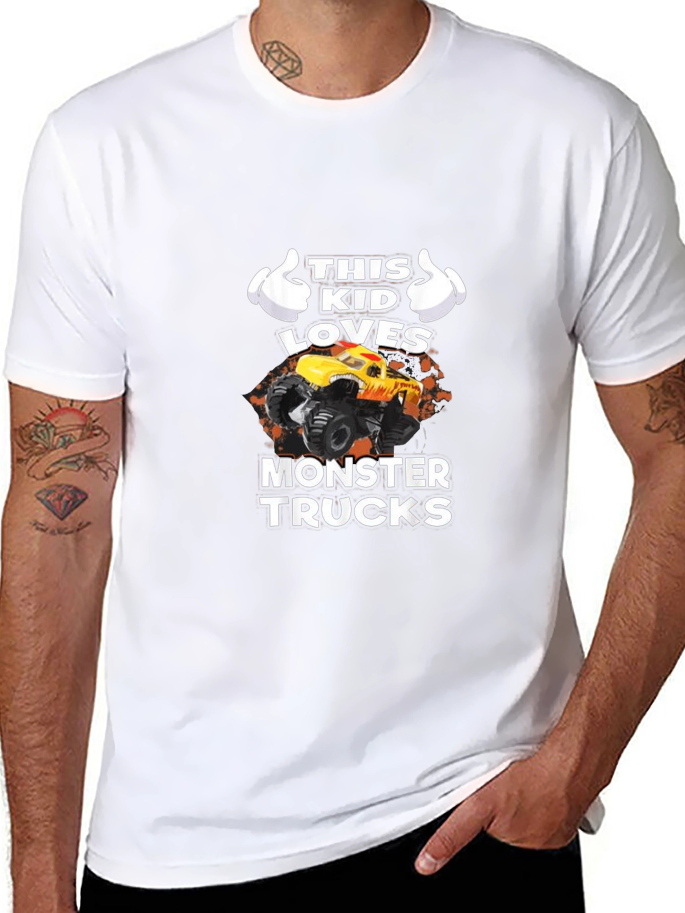 This Kid Loves Monster Trucks Graphic T-Shirt