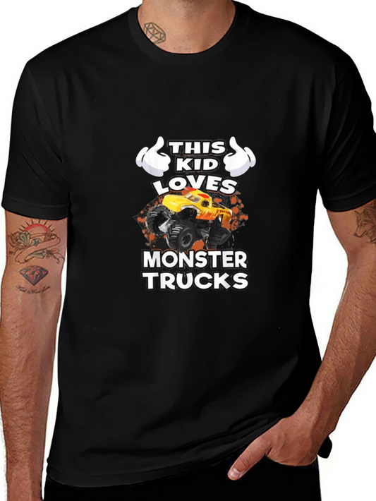 This Kid Loves Monster Trucks Graphic T-Shirt