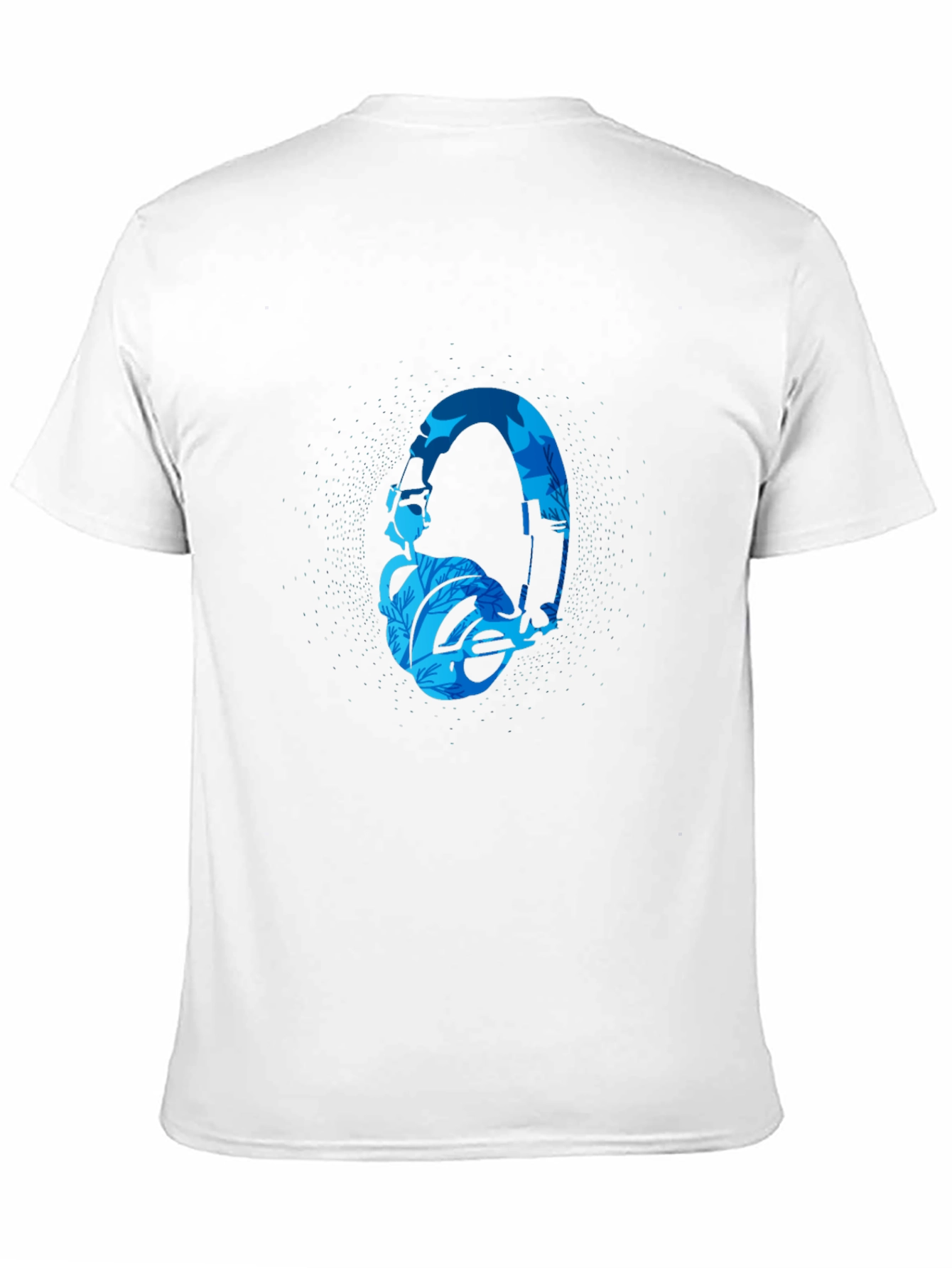 Stylish Black T-Shirt with Blue Headphone Graphic