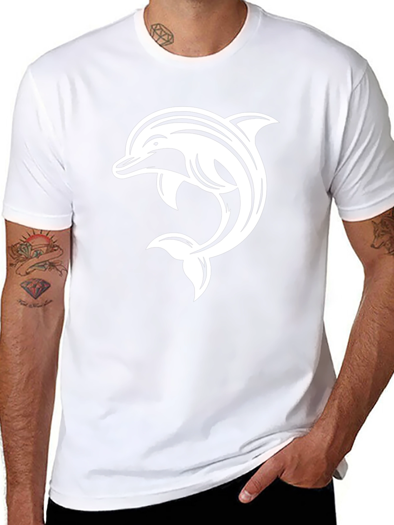 Black Dolphin Graphic Tee - Stylish Comfort