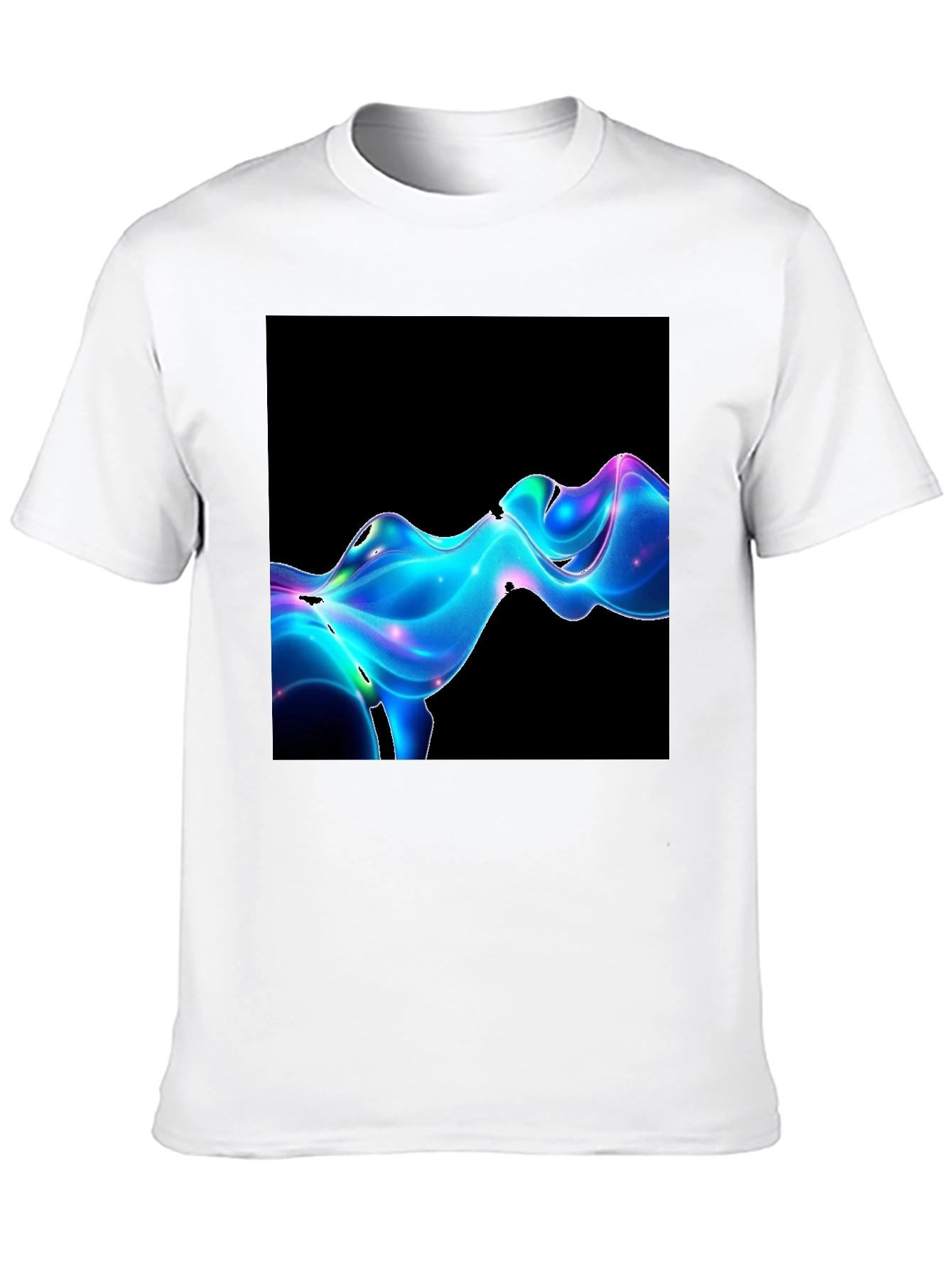 Abstract Wave Graphic Tee - Modern Black T-Shirt