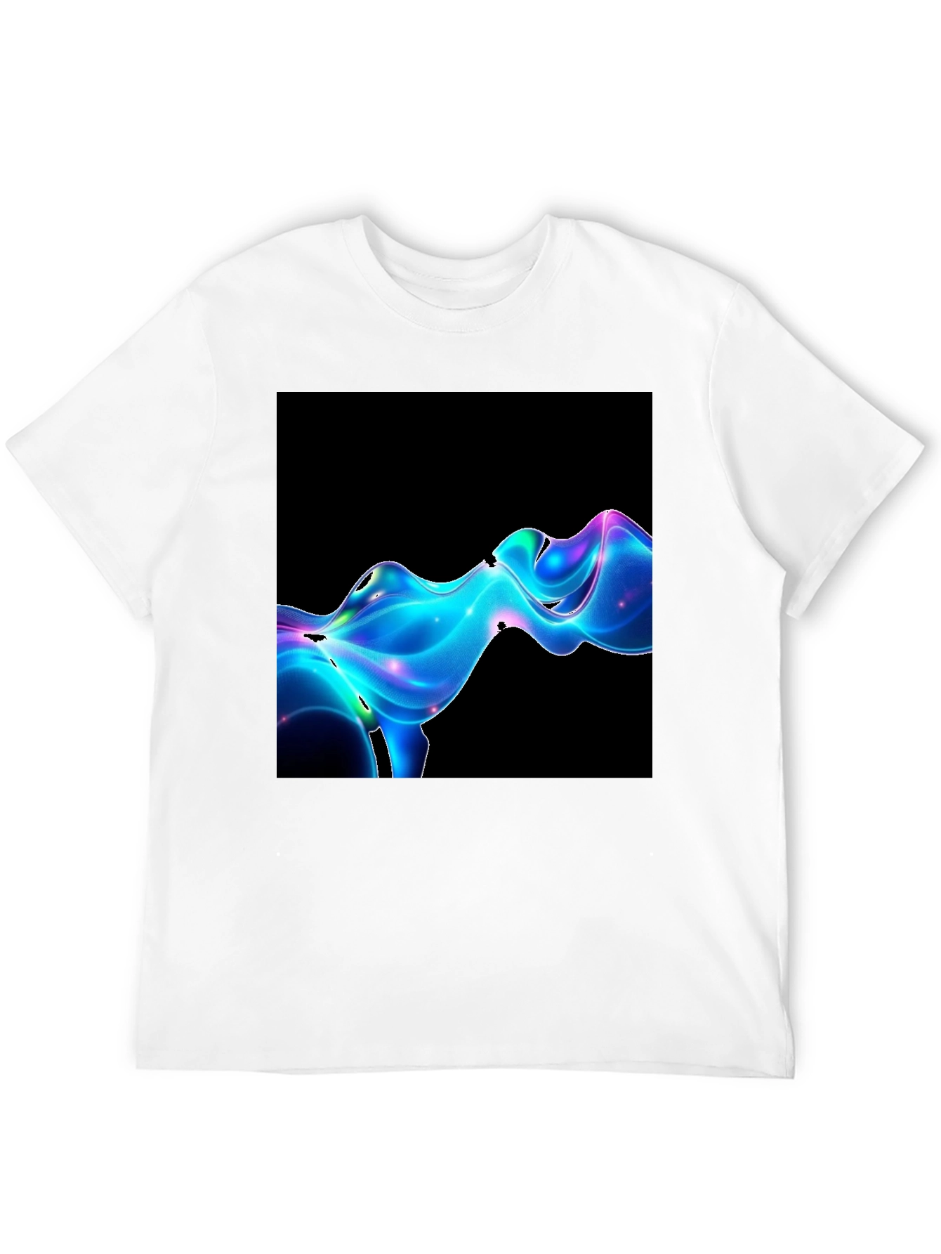 Abstract Wave Graphic Tee - Modern Black T-Shirt