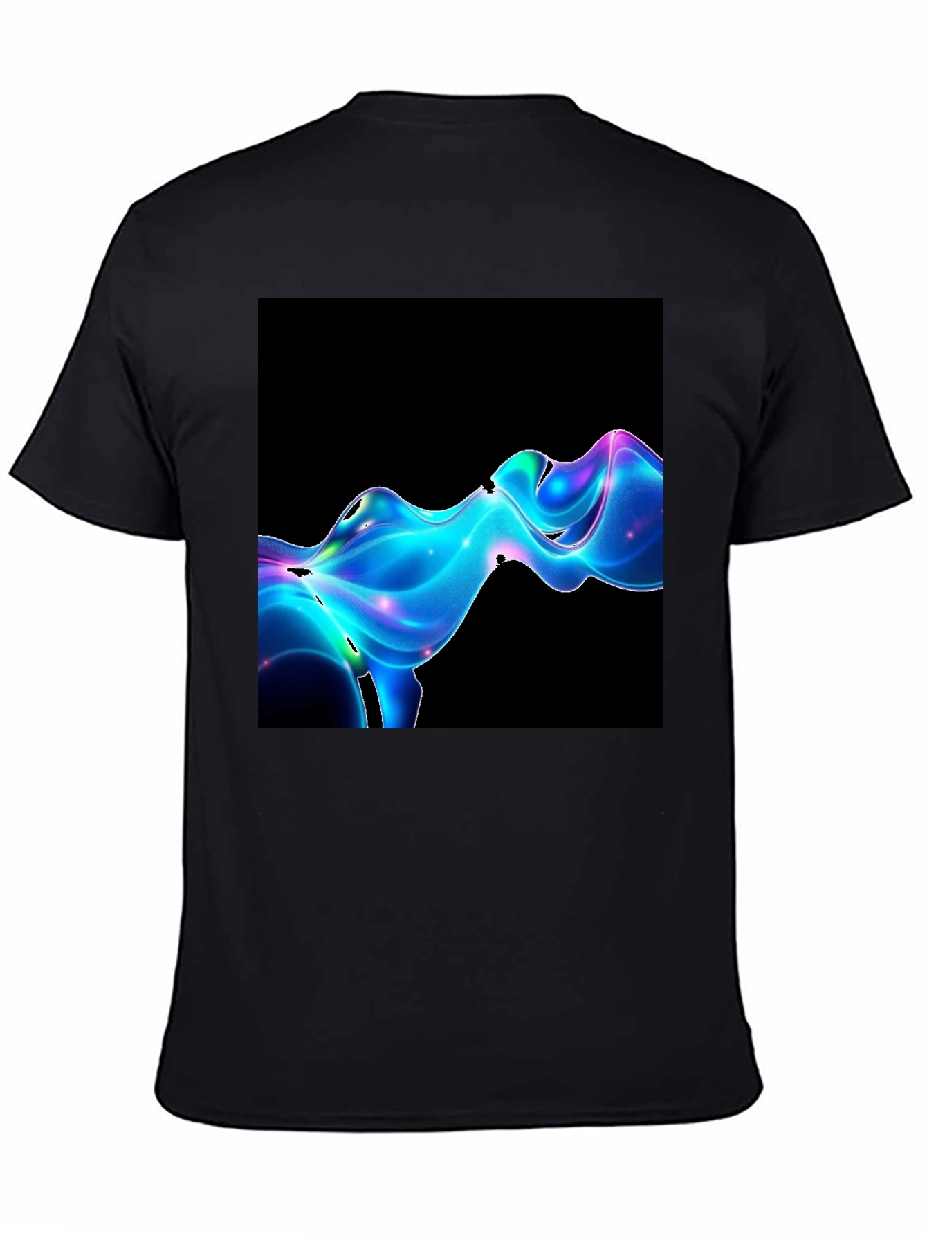 Abstract Wave Graphic Tee - Modern Black T-Shirt