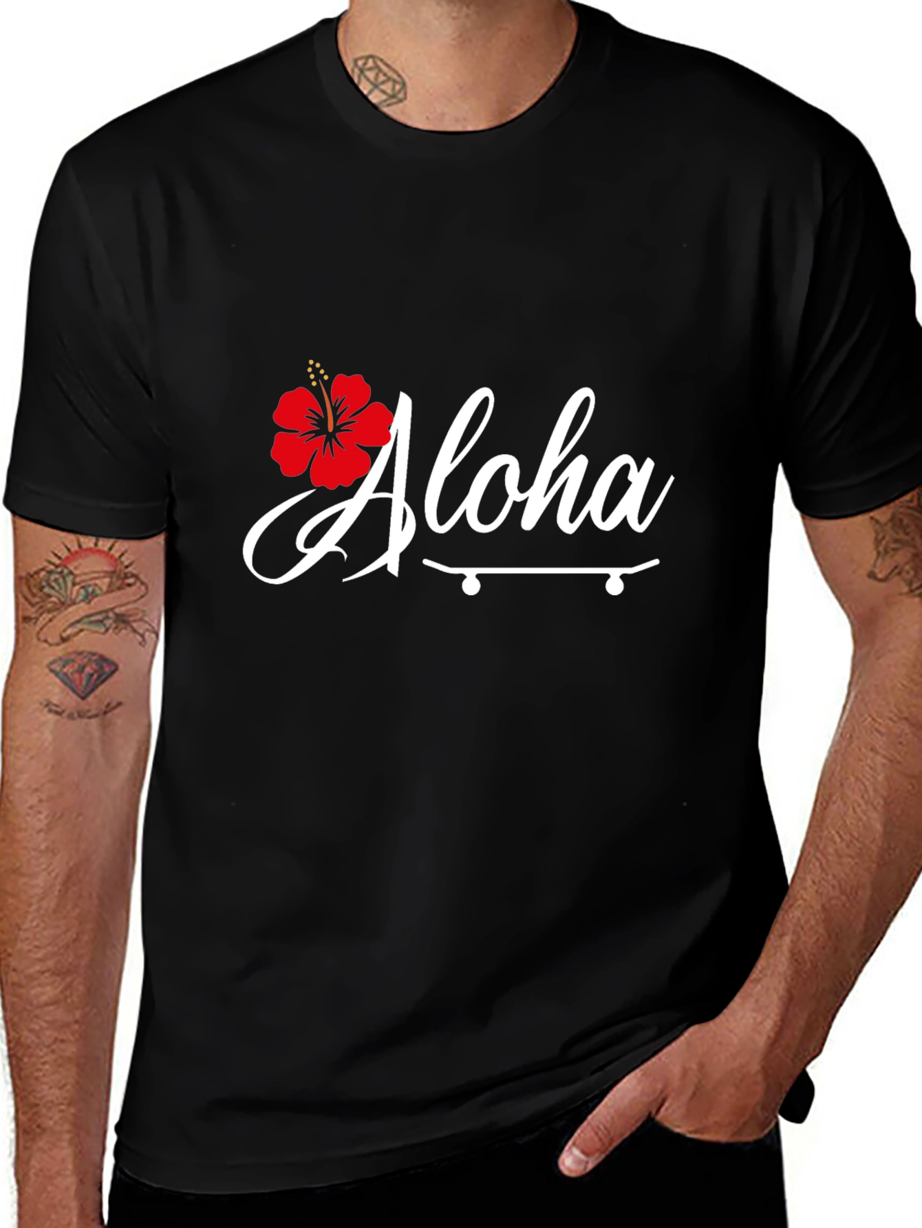 Aloha Hibiscus Skateboard Graphic Tee