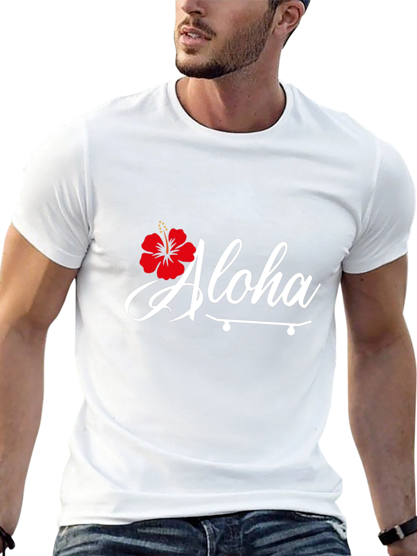 Aloha Hibiscus Skateboard Graphic Tee