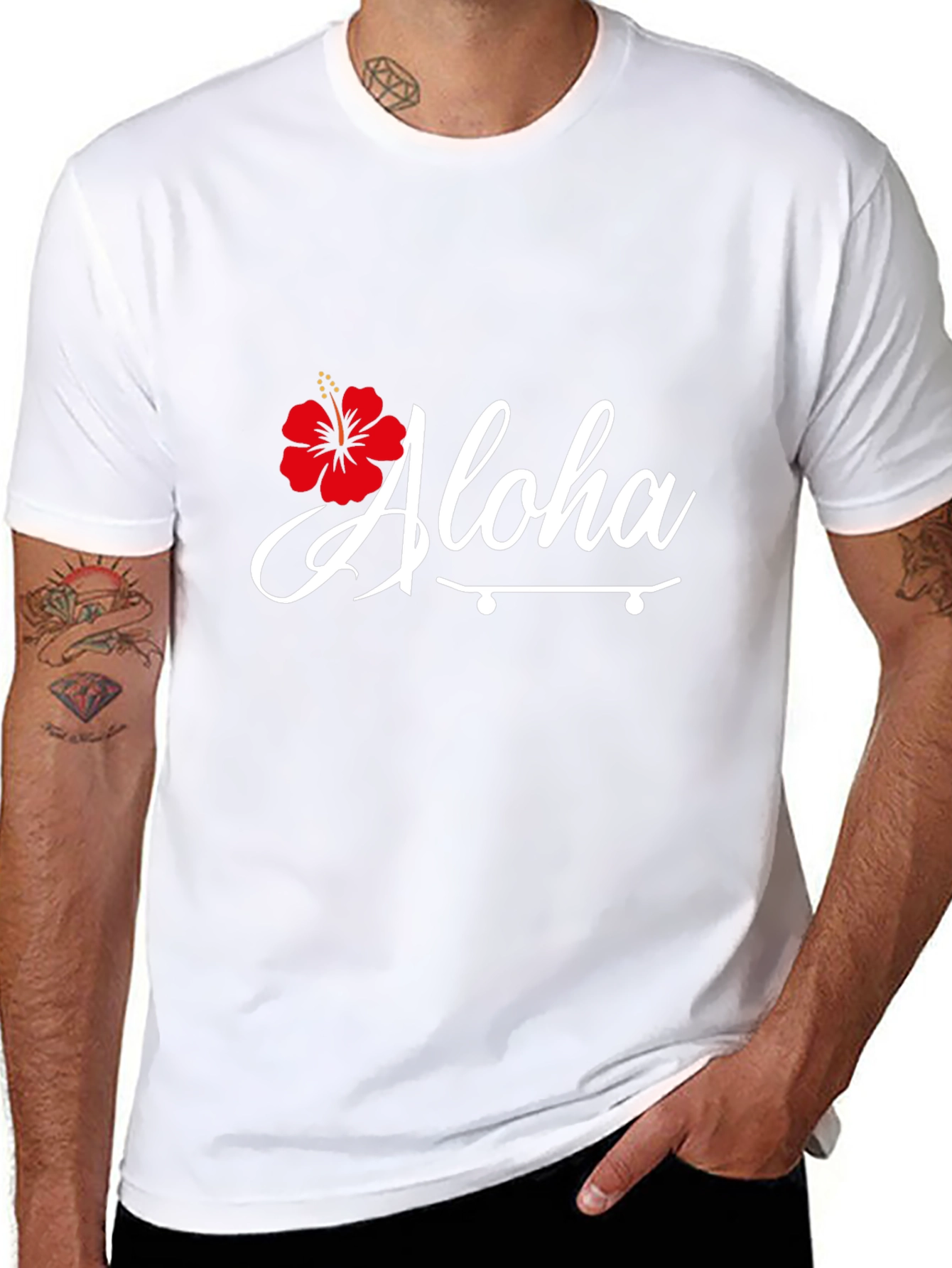 Aloha Hibiscus Skateboard Graphic Tee