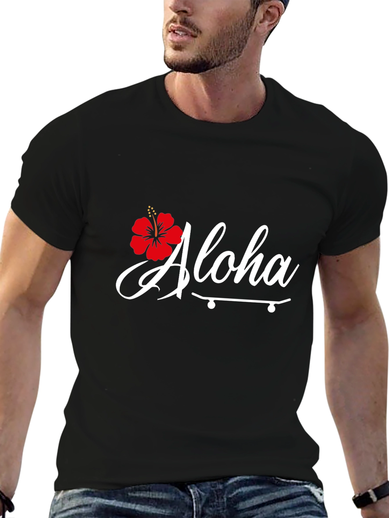 Aloha Hibiscus Skateboard Graphic Tee