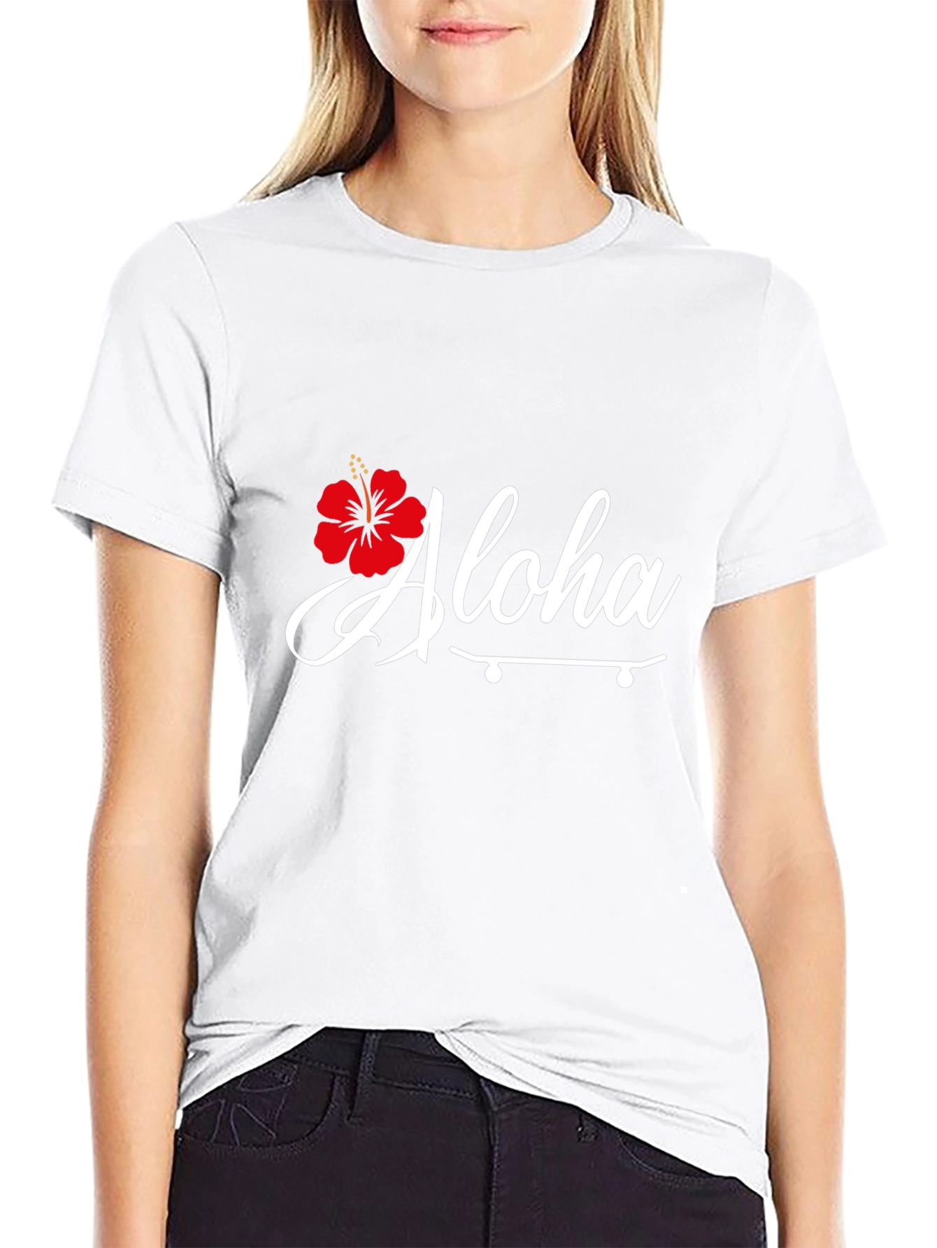 Aloha Hibiscus Skateboard Graphic Tee