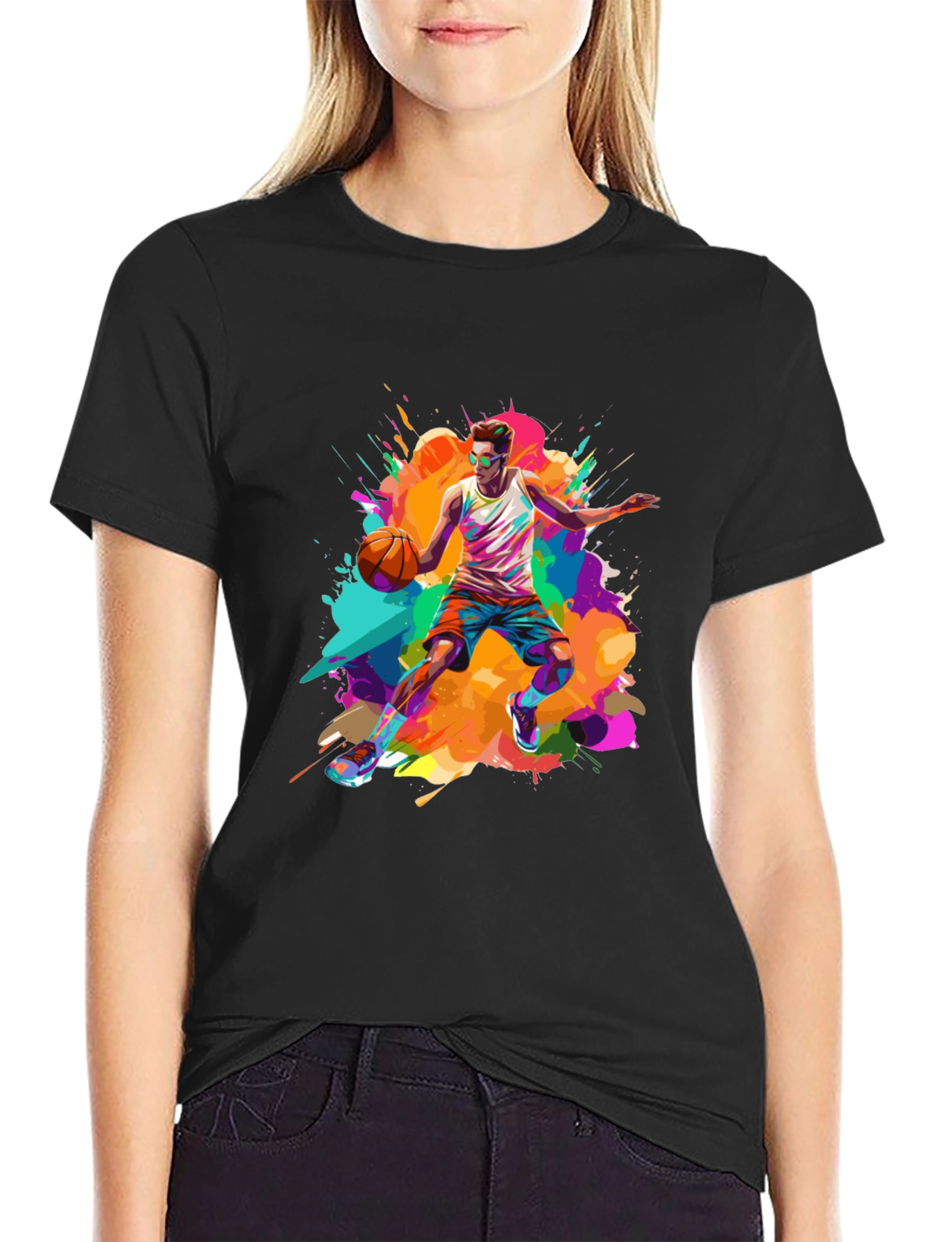 Vibrant Basketball Graphic Tee