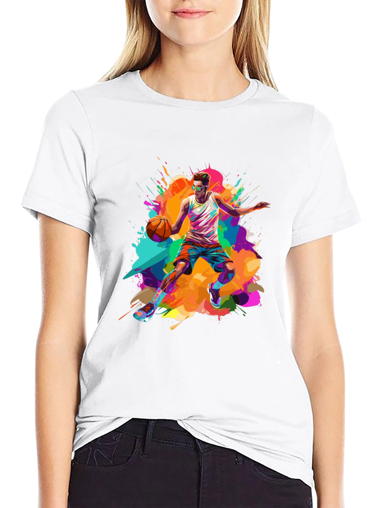 Vibrant Basketball Graphic Tee