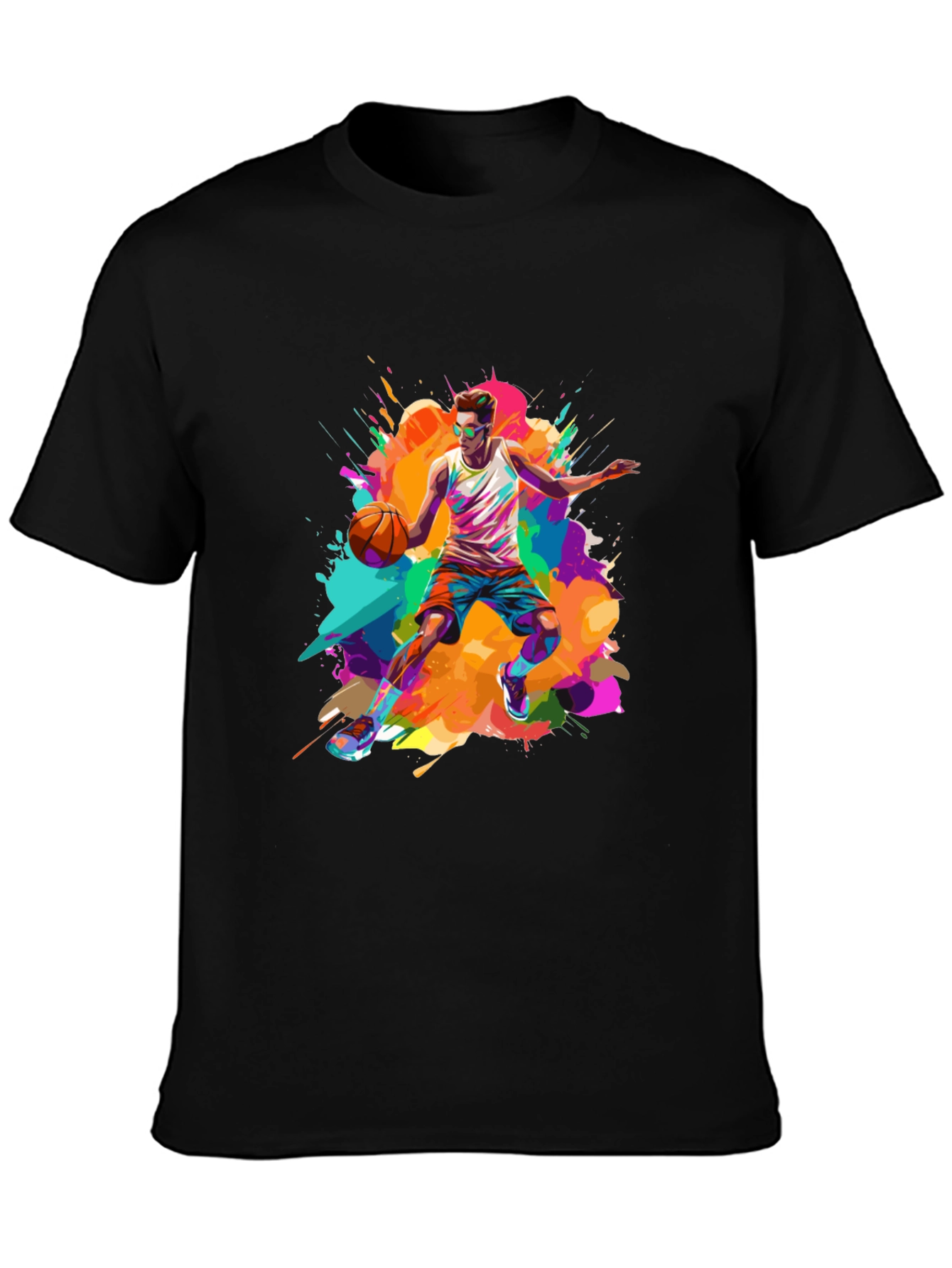 Vibrant Basketball Graphic Tee