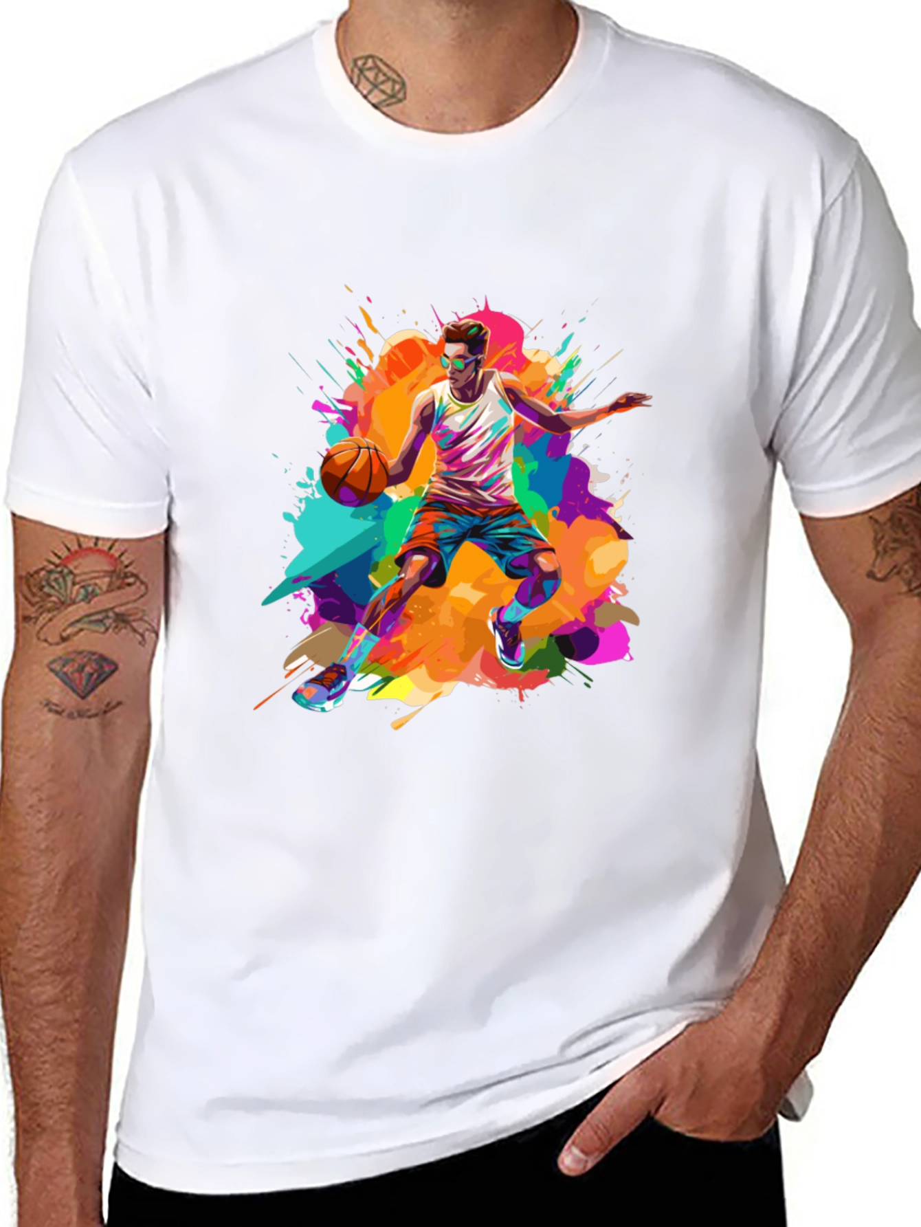 Vibrant Basketball Graphic Tee