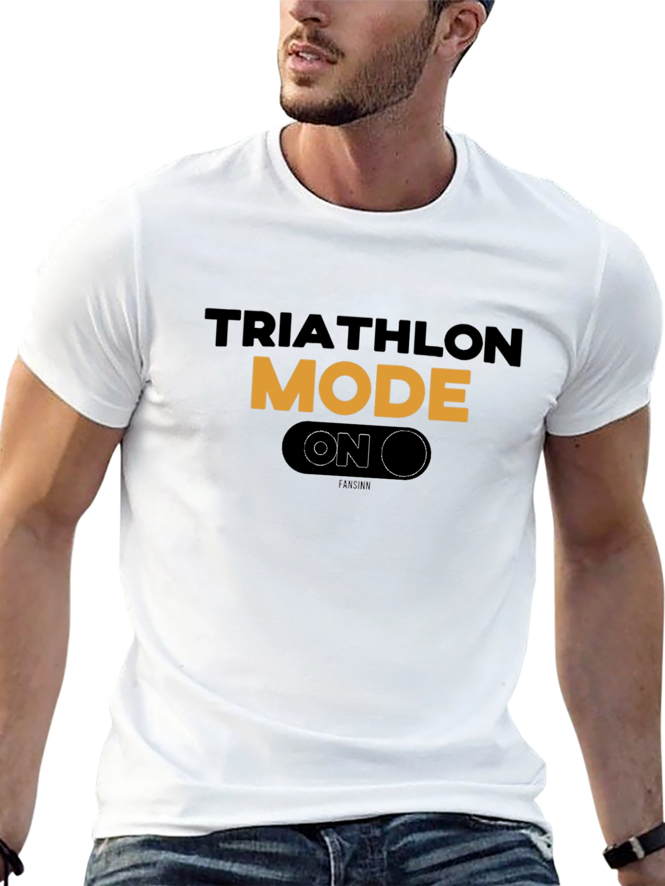 Triathlon Mode On Black T-Shirt