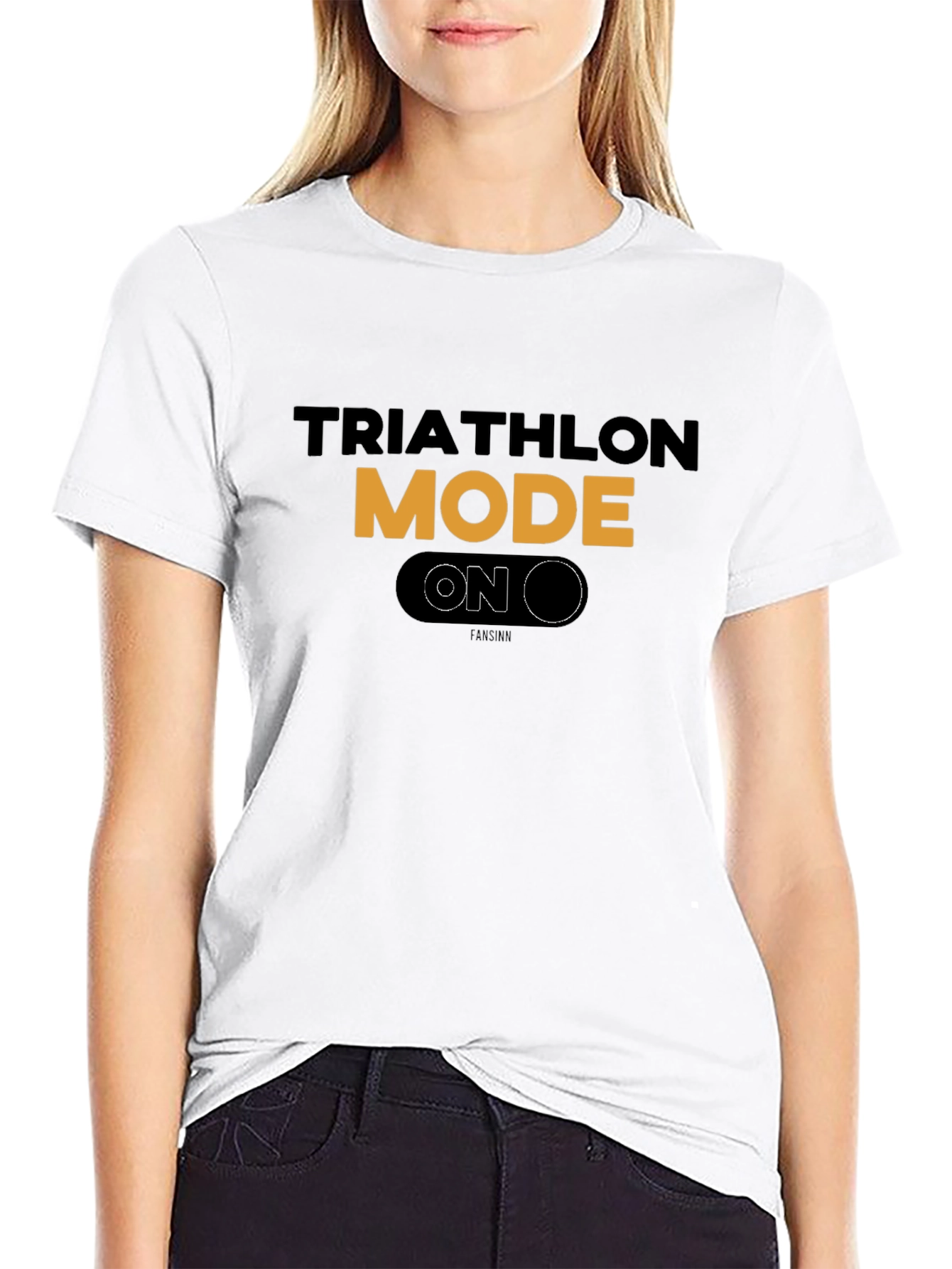 Triathlon Mode On Black T-Shirt