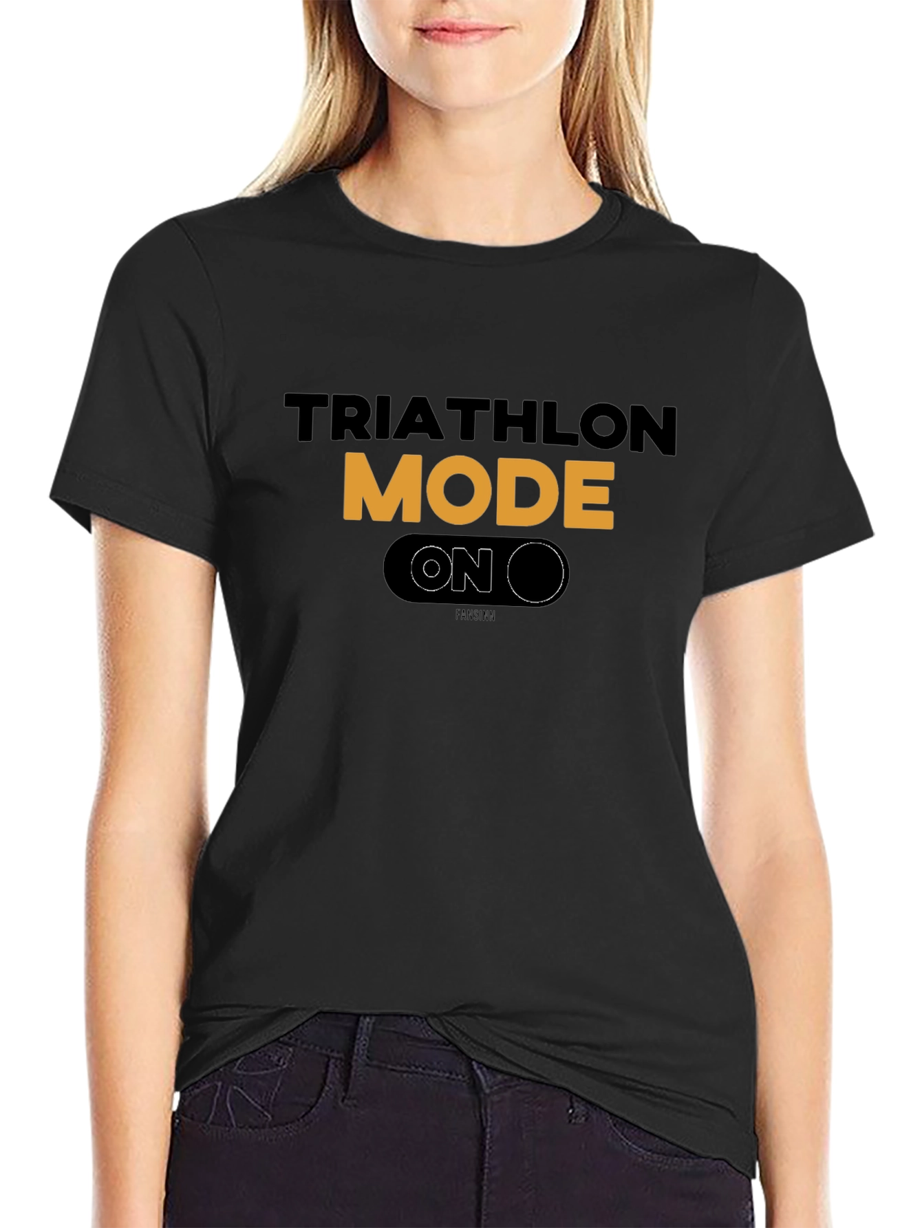 Triathlon Mode On Black T-Shirt