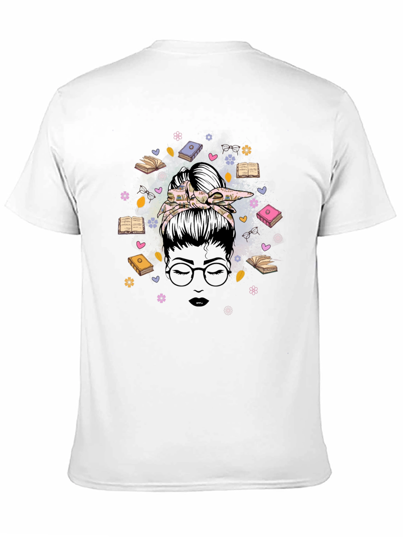 Book Lover T-Shirt: Messy Bun Reader Graphic Tee