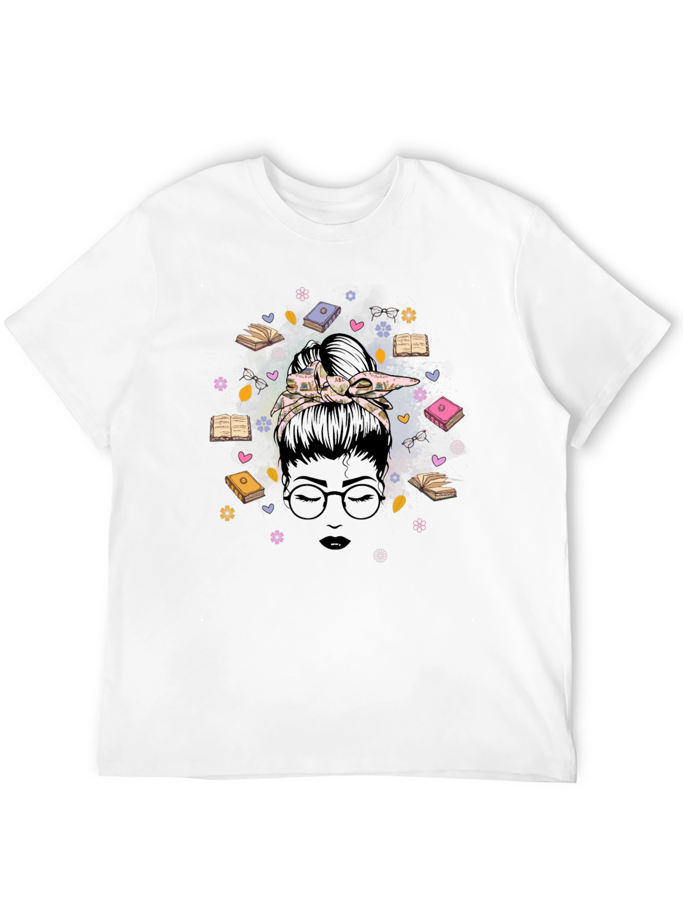 Book Lover T-Shirt: Messy Bun Reader Graphic Tee