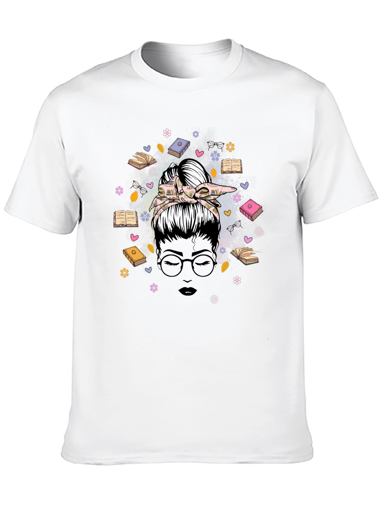 Book Lover T-Shirt: Messy Bun Reader Graphic Tee