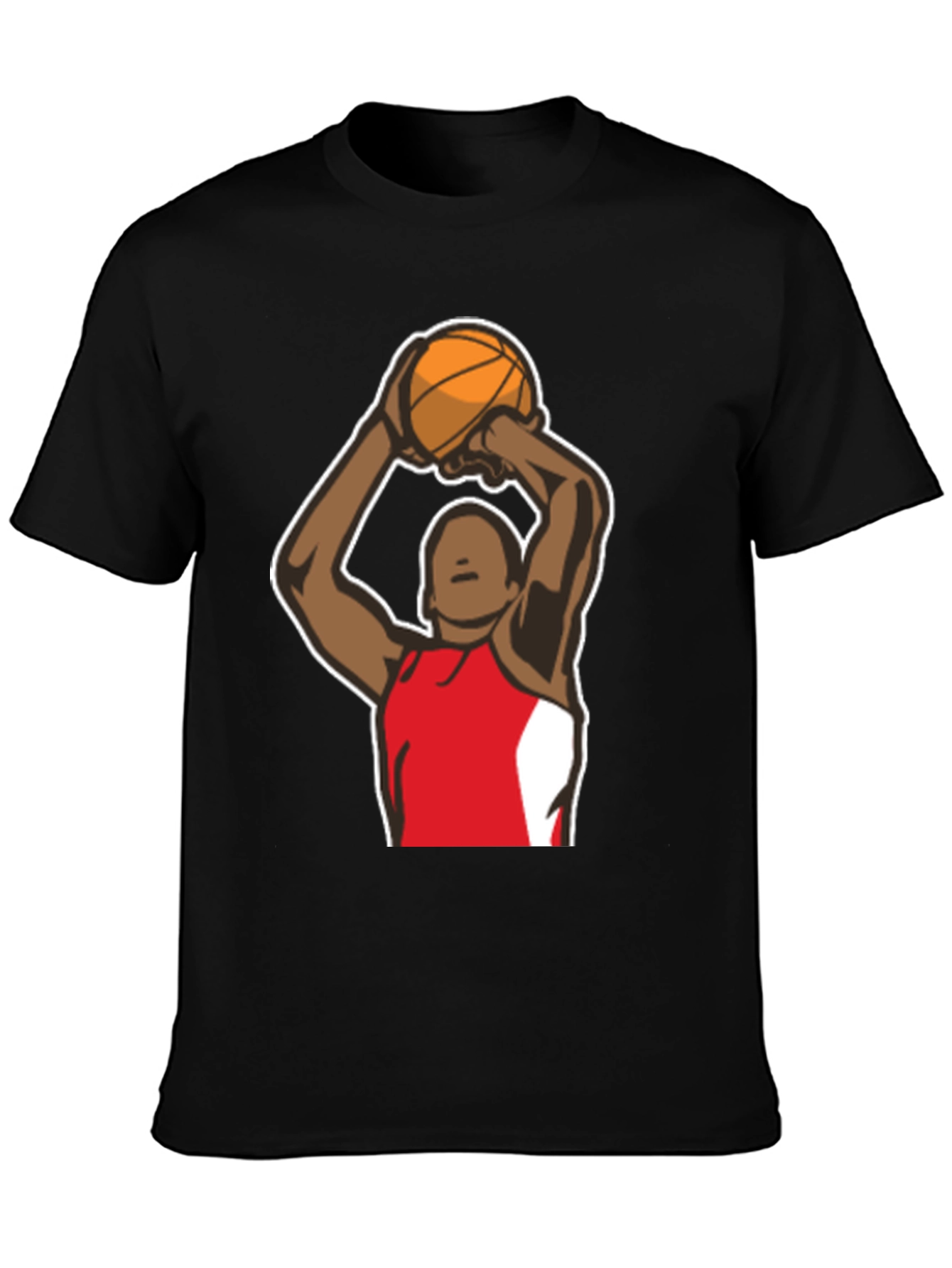 Basketball Player Graphic Tee - Black Cotton